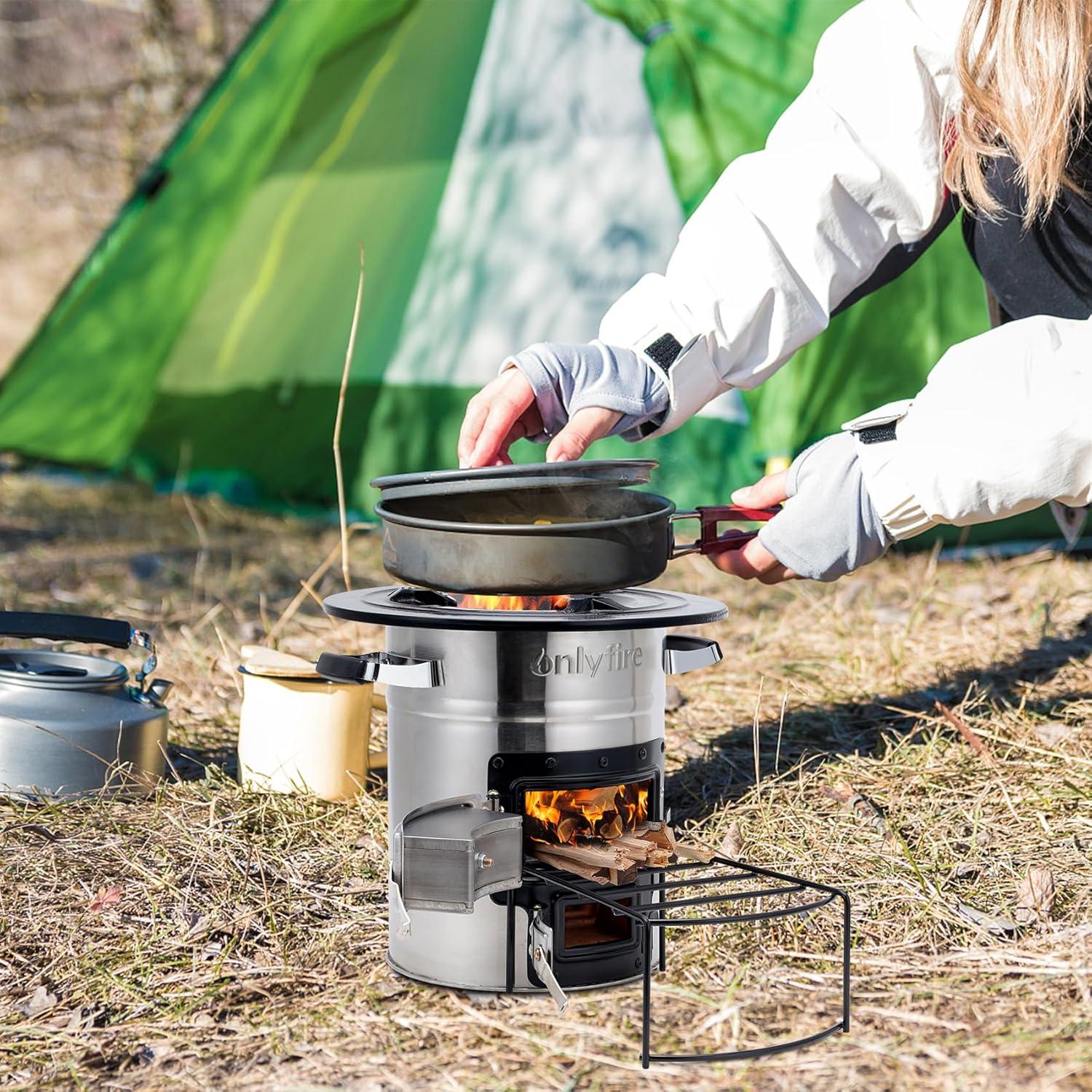 Estufa de Camping Onlyfire de Acero Inoxidable 32.3 cm