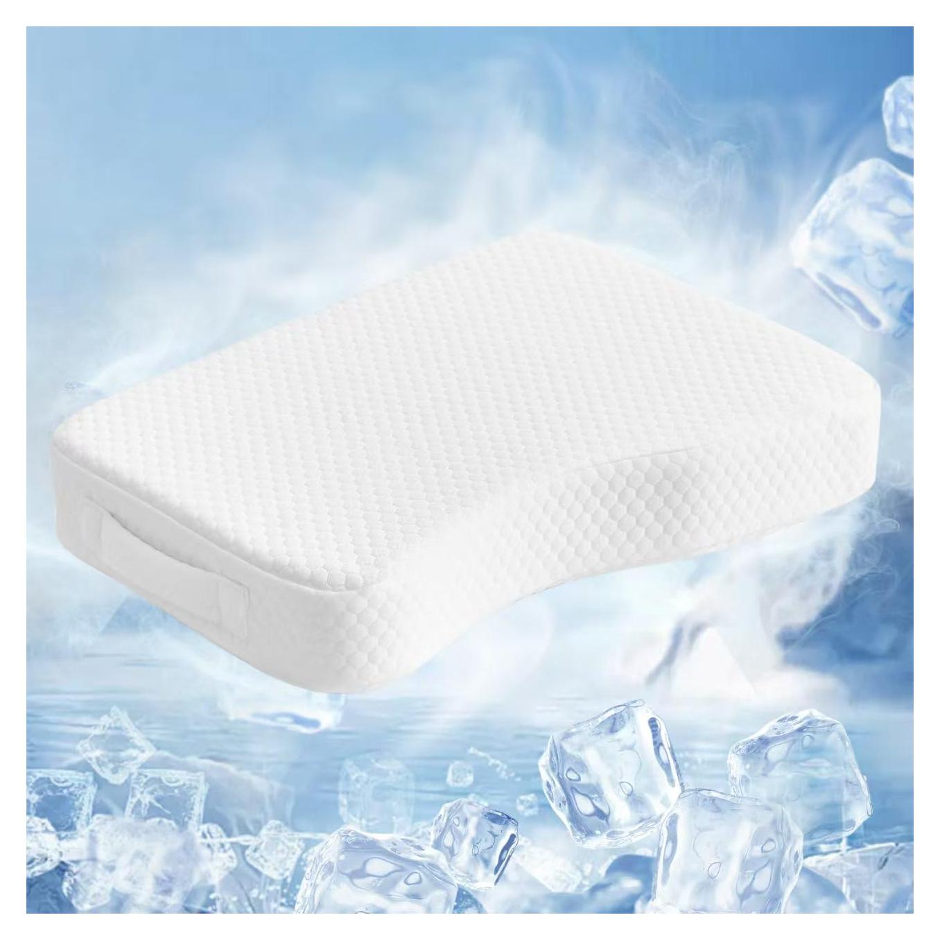 Cooling Leg Pillow for Side Sleepers 100% Cooling Fabric Knee Pillow for Side Sleeping, Leg Elevation Memory Foam Pillow for Hip/Back/Sciatica Pain Relief Helps Spine Alignment -13"x19" (Cooling, S)