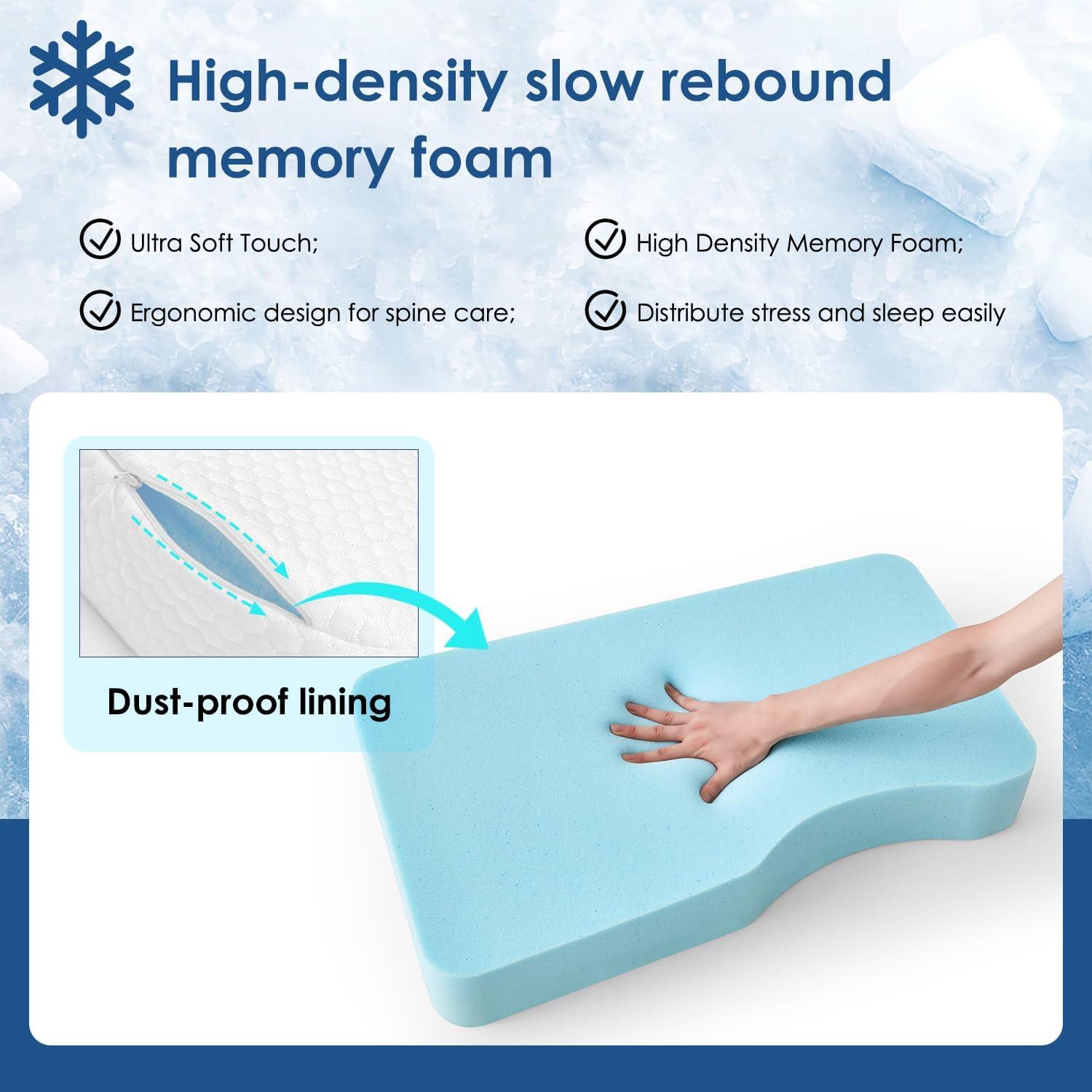 Cooling Leg Pillow for Side Sleepers 100% Cooling Fabric Knee Pillow for Side Sleeping, Leg Elevation Memory Foam Pillow for Hip/Back/Sciatica Pain Relief Helps Spine Alignment -13"x19" (Cooling, S)
