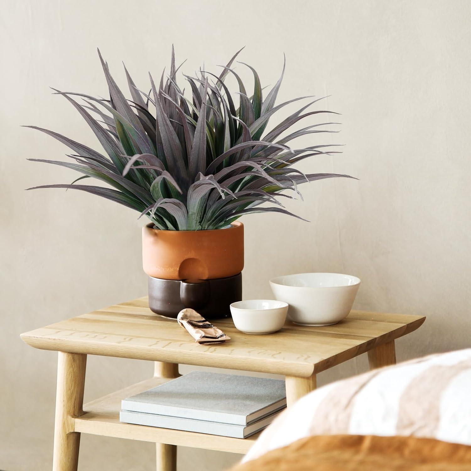 Grama Artificial Ruidazon 24 Pcs Verde Oscuro y Rojo 44.9 cm