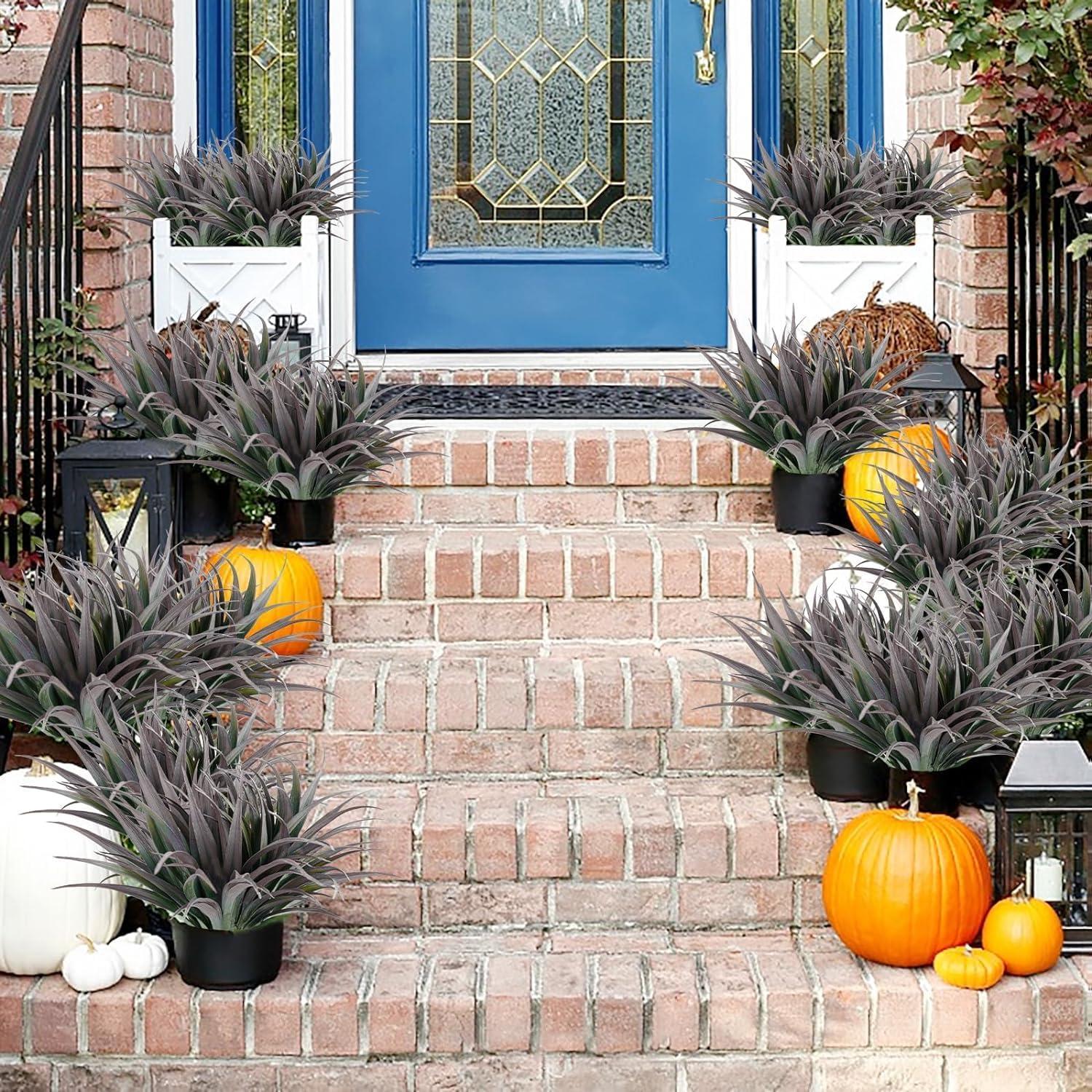 Grama Artificial Ruidazon 24 Pcs Verde Oscuro y Rojo 44.9 cm