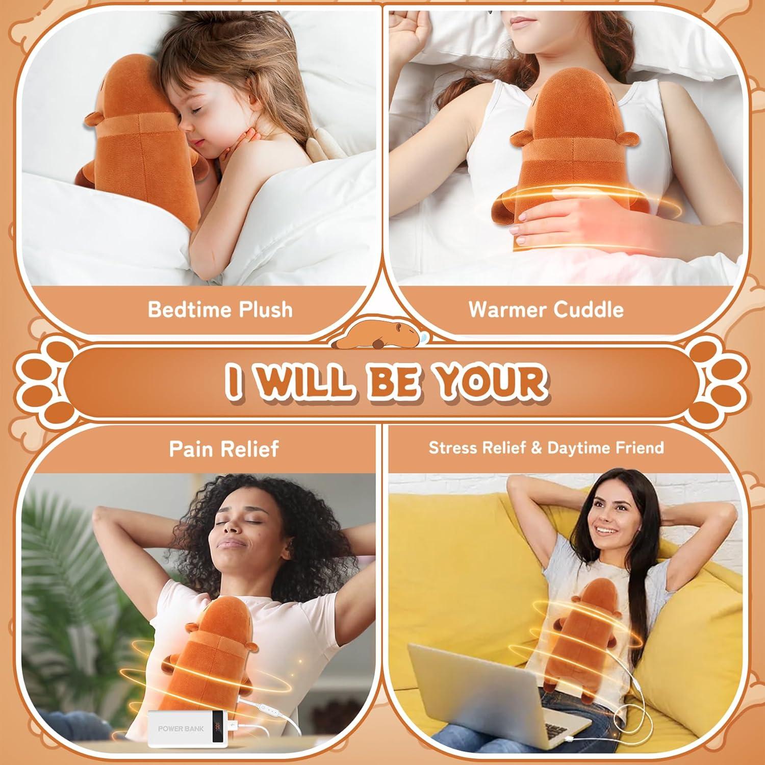 Almohadilla Térmica Eléctrica Capibara 35.56 cm USB Alivio Dolor