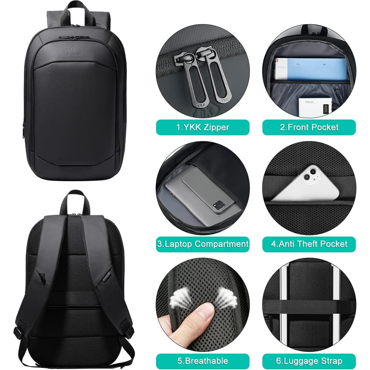 Mochila de Negocios HK 17" Impermeable con Carga USB