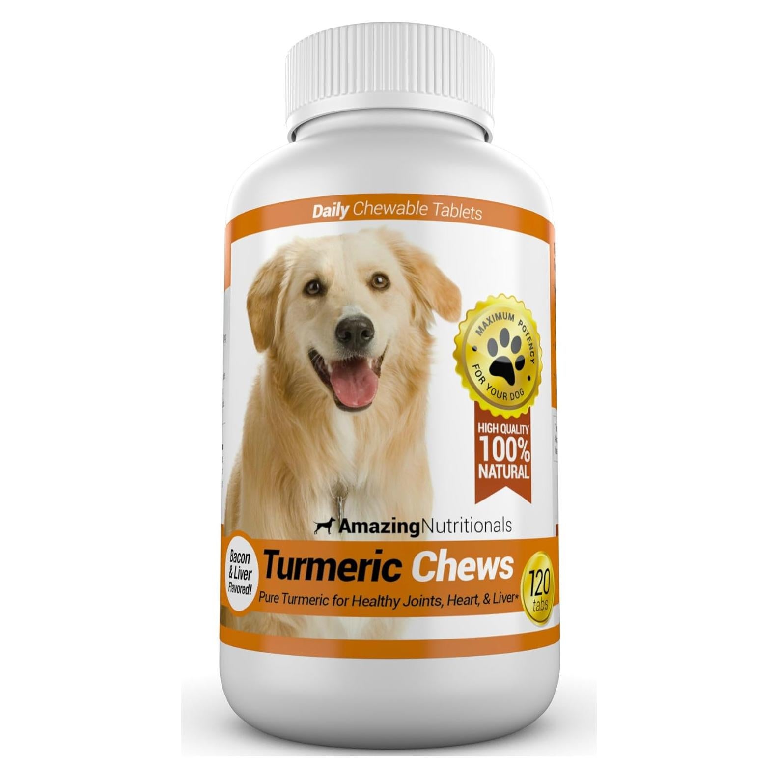 Suplemento Antioxidante para Perros Cúrcuma Asombrosa 120 Masticables