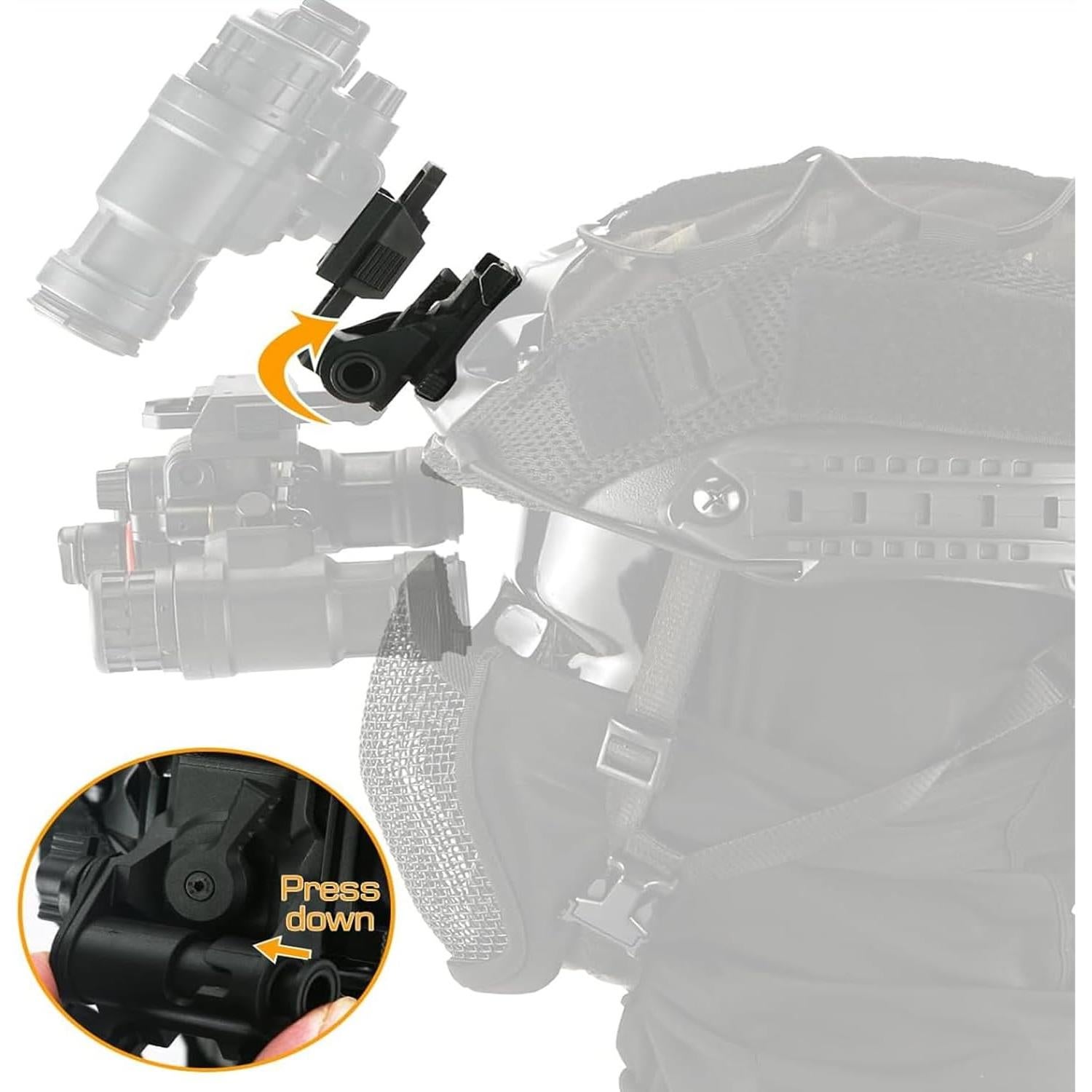 Soporte Táctico Lpoip NVG L4g24 para Casco - ABS Negro