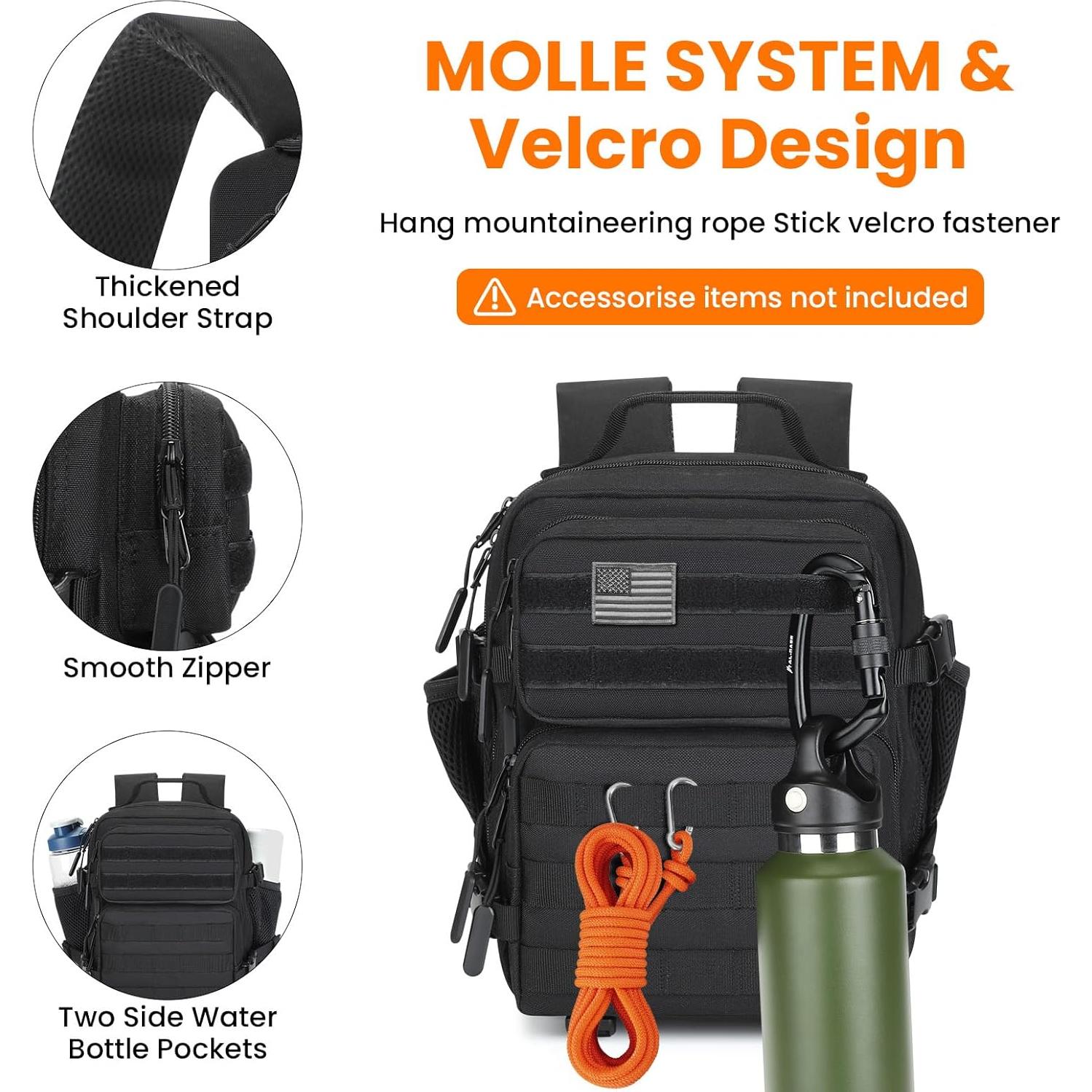 Mochila Táctica Mini Huntvp 9L Impermeable Negra