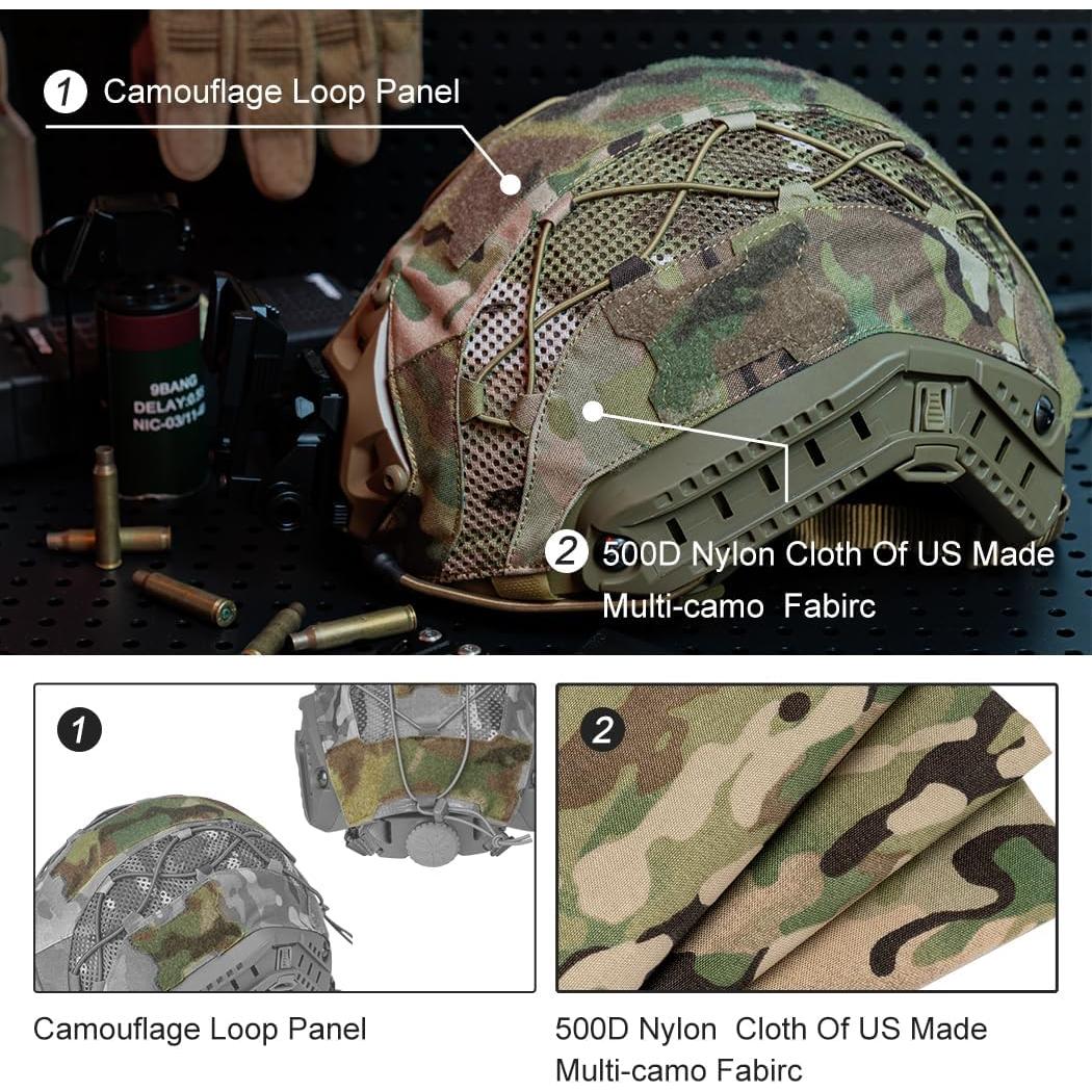 Cubierta de casco táctico TOPTACPRO TP8801 camuflaje M/L