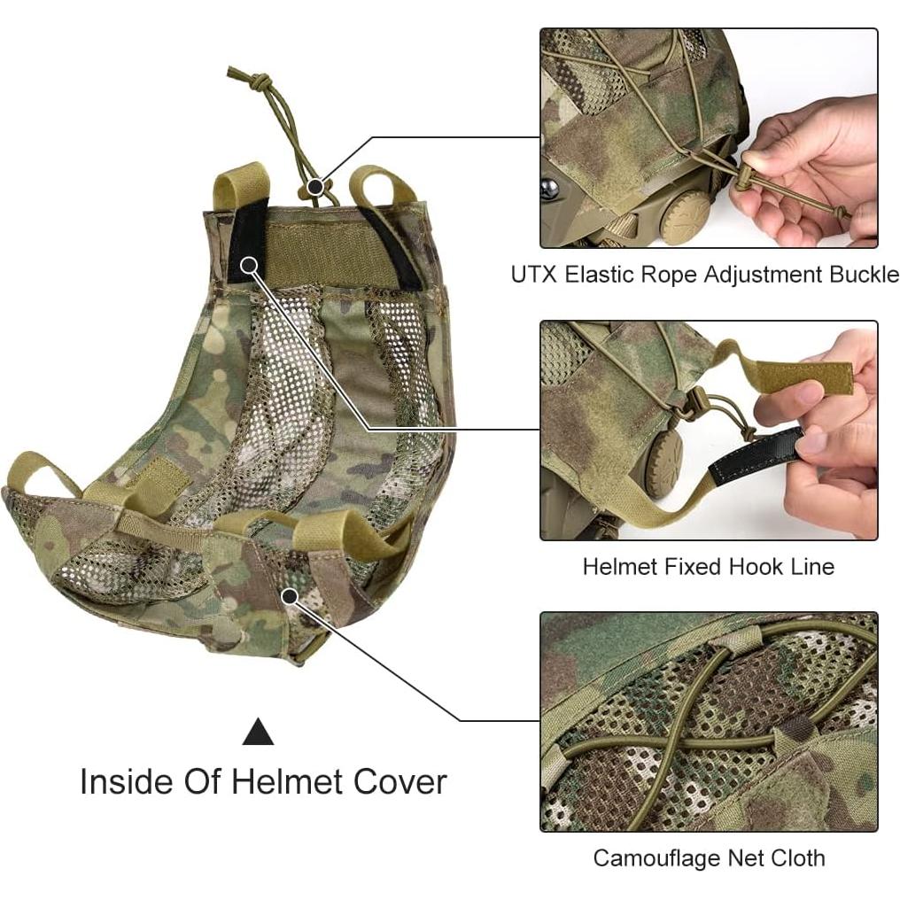 Cubierta de casco táctico TOPTACPRO TP8801 camuflaje M/L