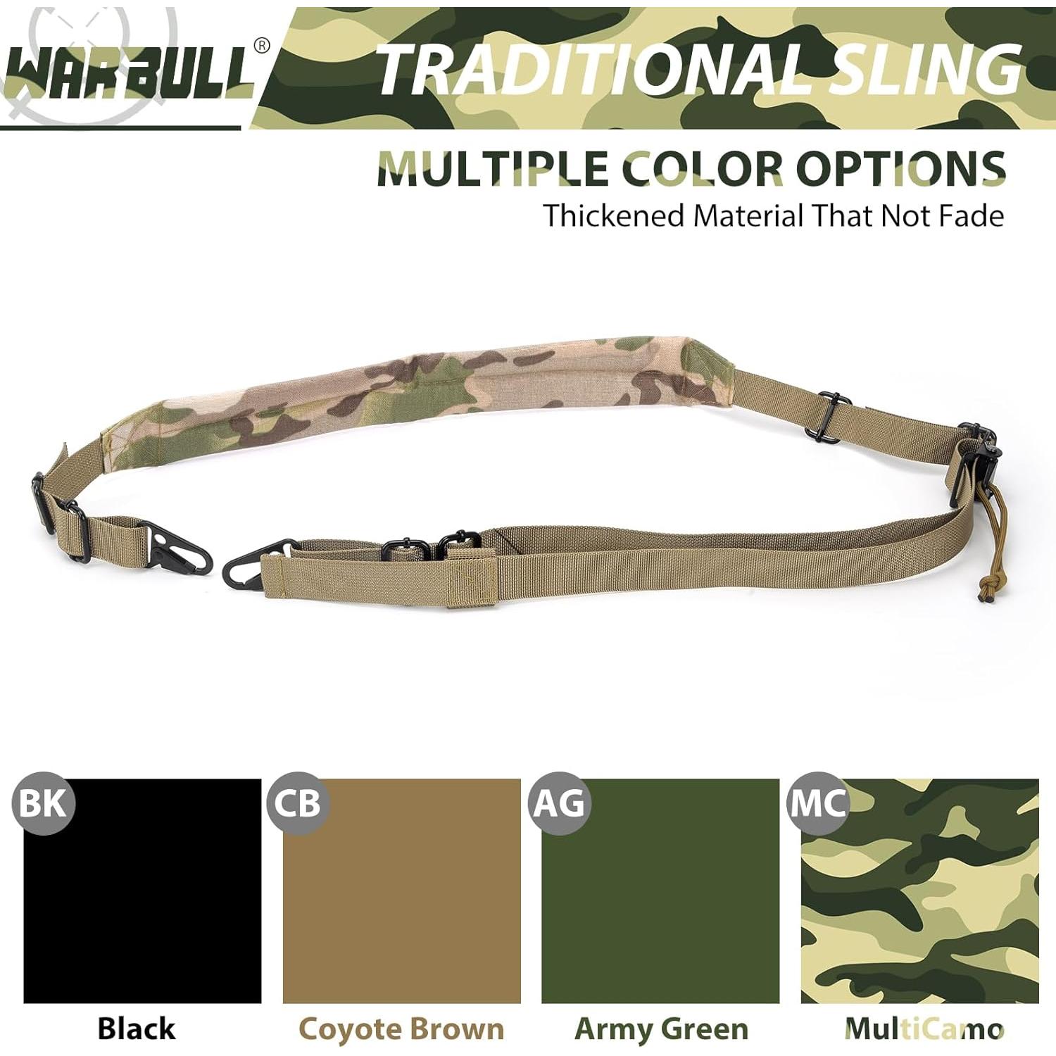 Correa de Rifle 2 Puntos WarBull MultiCamo Ajuste Rápido