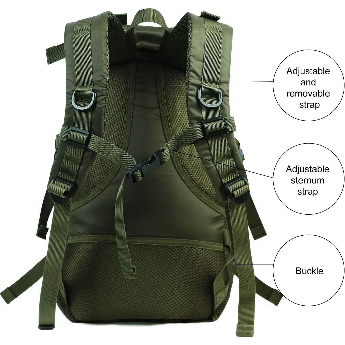 Mochila Táctica PAIWPHLI Verde 15L Impermeable con Molle