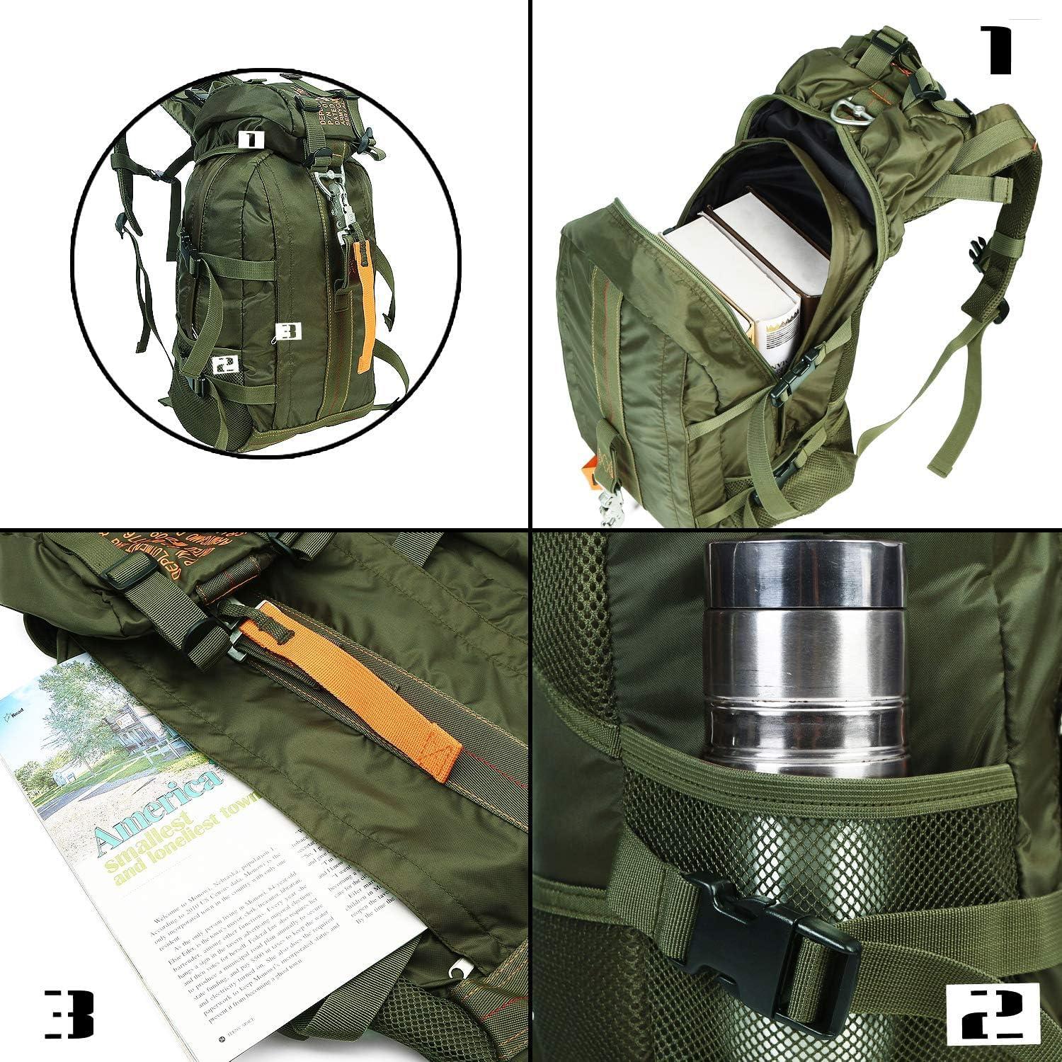 Mochila Táctica PAIWPHLI Verde 15L Impermeable con Molle