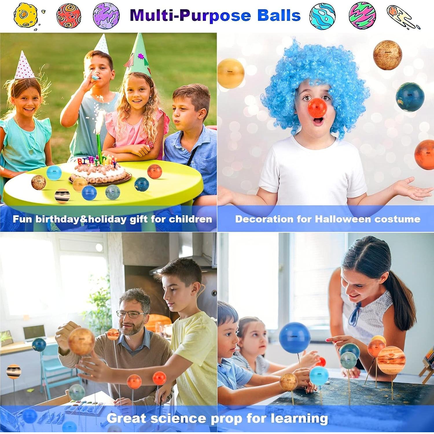 Solar System Stress Ball for Kids and Adult 11 Piece, with mesh Storing Bag, Anti Stress Solar Planets Balls (Planet Balls)