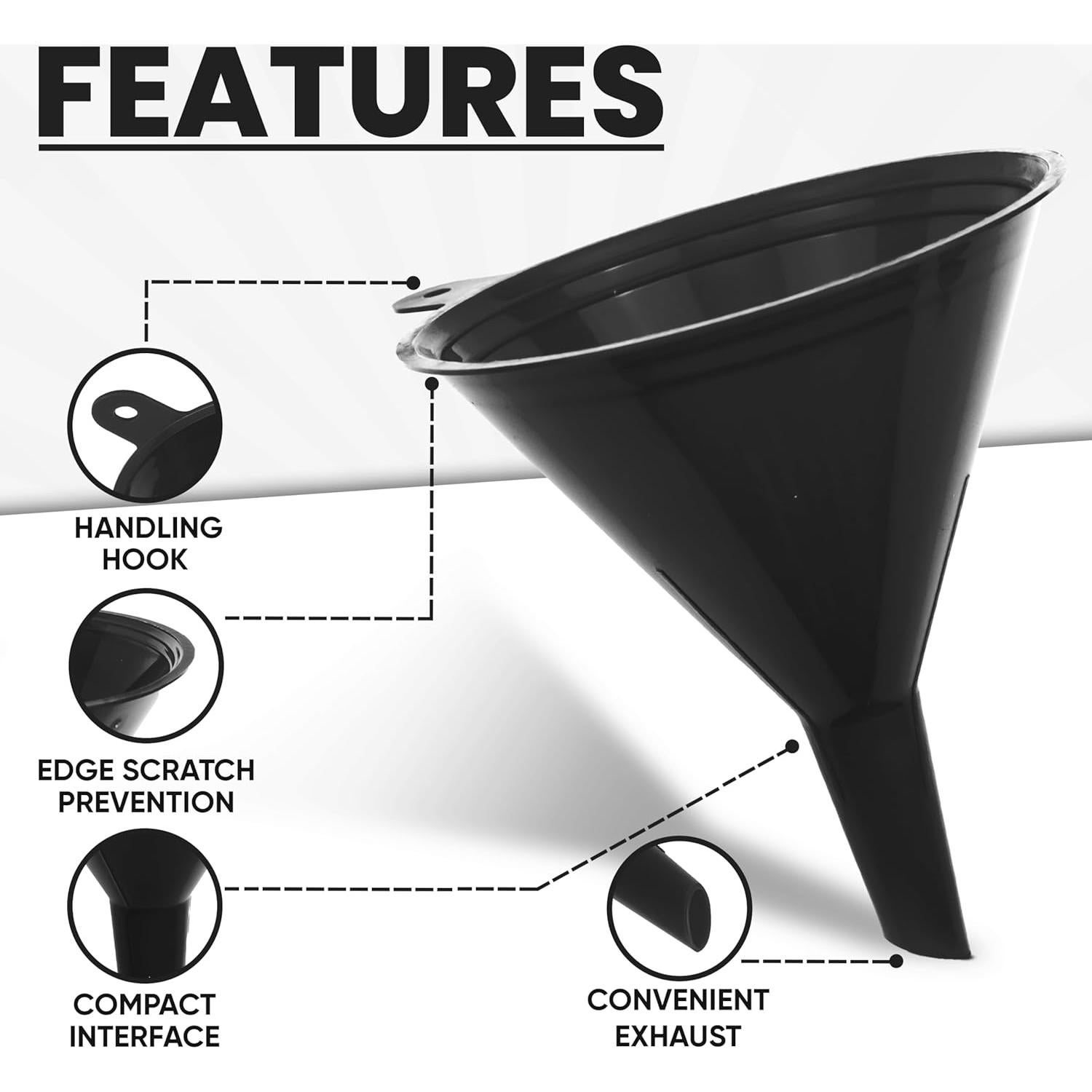 Set de 4 Embudos de Cocina LIQVEE - Plástico Ecológico Negro