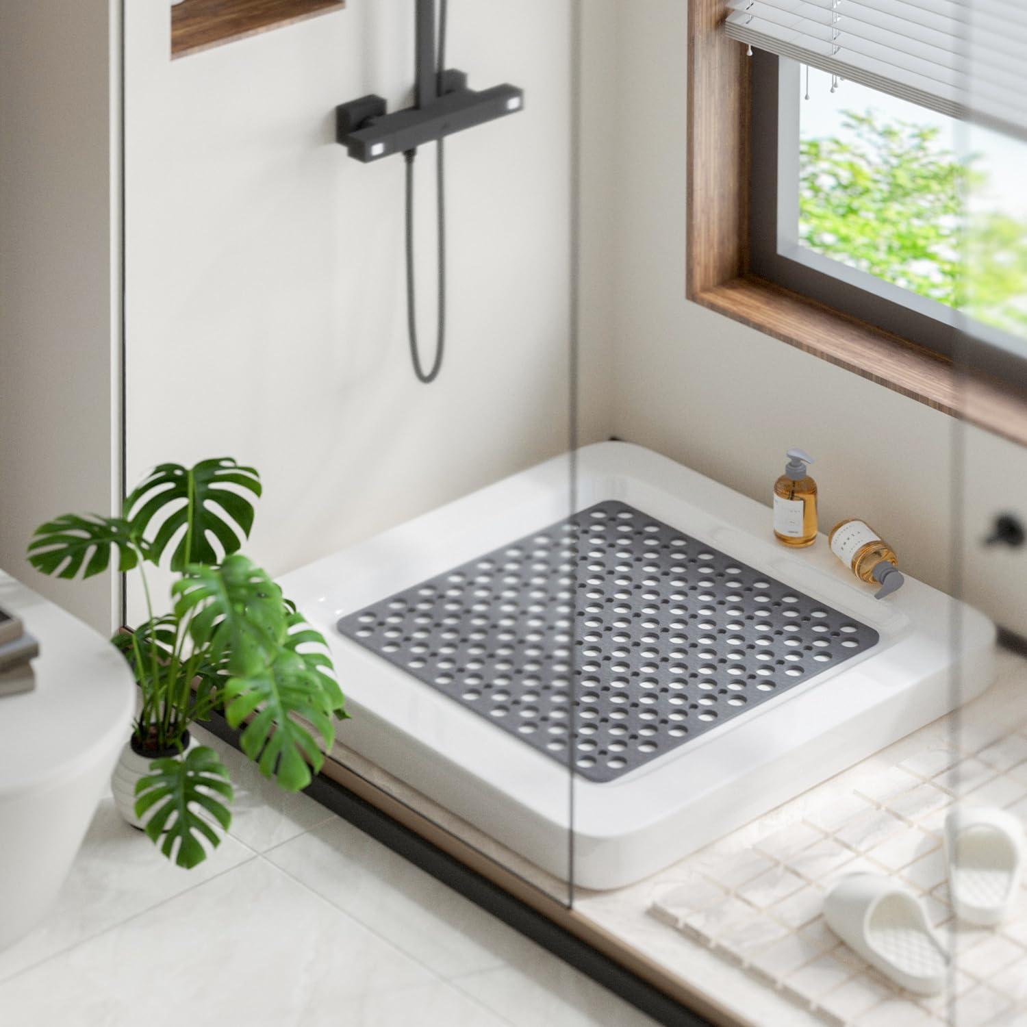 Alfombrilla de Ducha Antideslizante HITSLAM 53x53 cm Gris