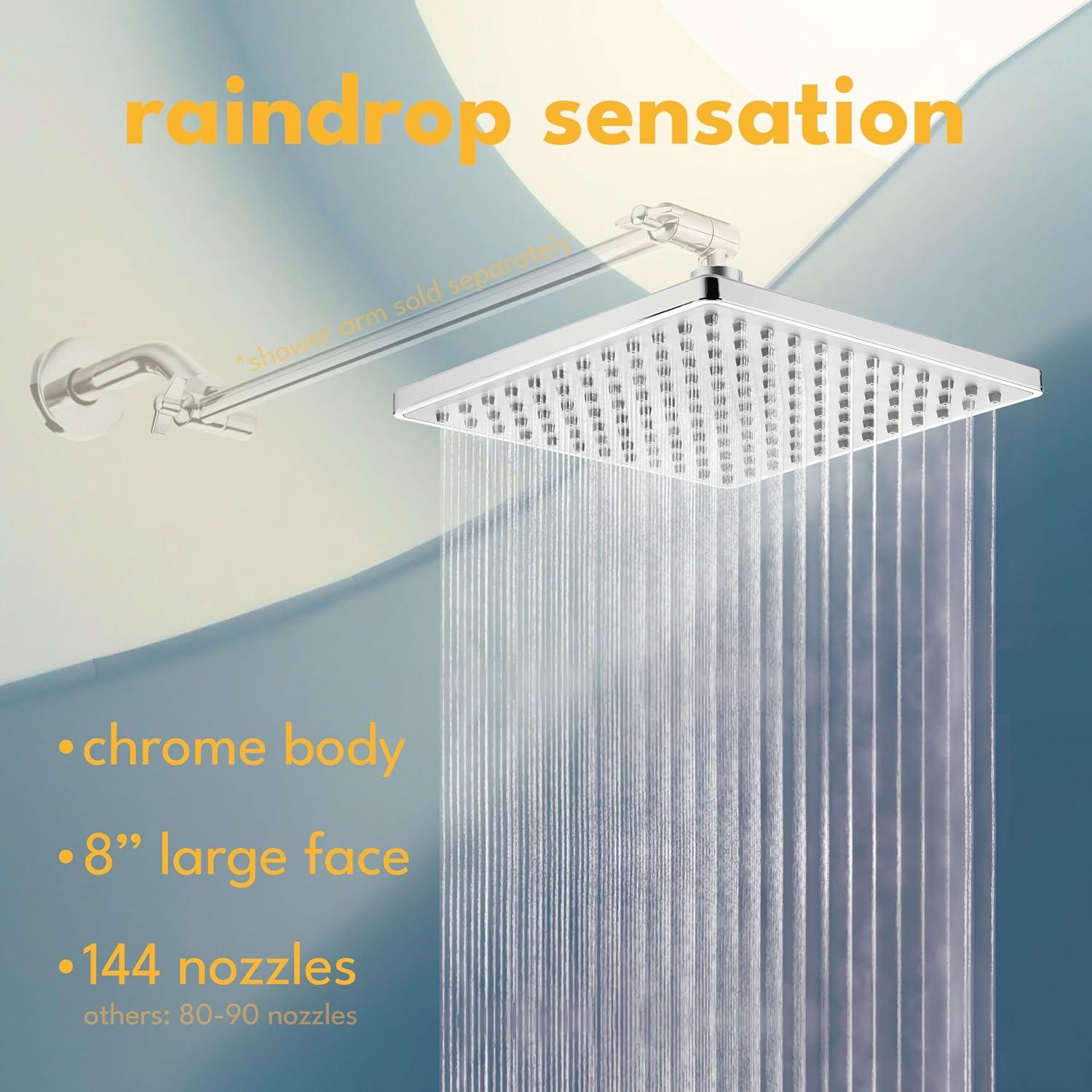 Cabezal de Ducha Fijo 20.3 cm Singing Rain - Alta Presión