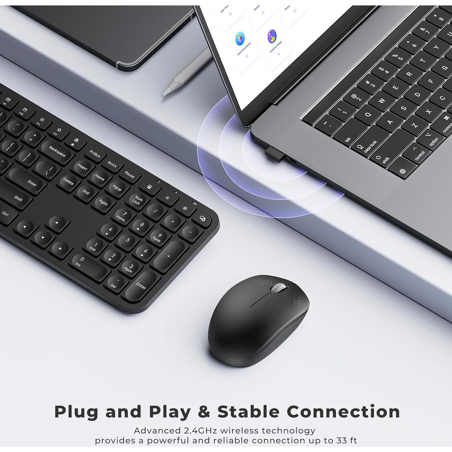 Combo Teclado y Ratón Inalámbrico Seenda USB Silencioso