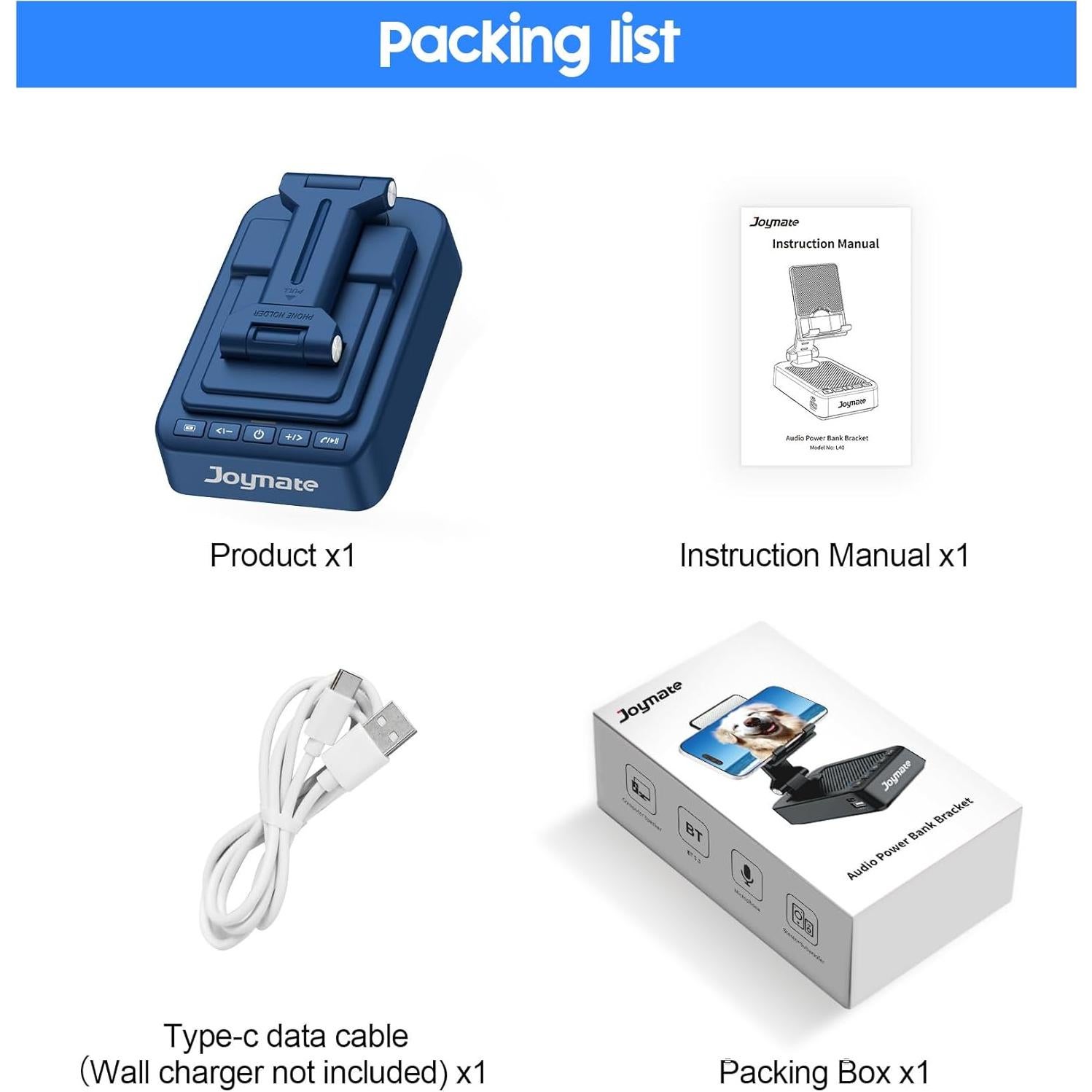 Soporte para Teléfono Bluetooth Joymate 3 en 1 Carga 5000mAh