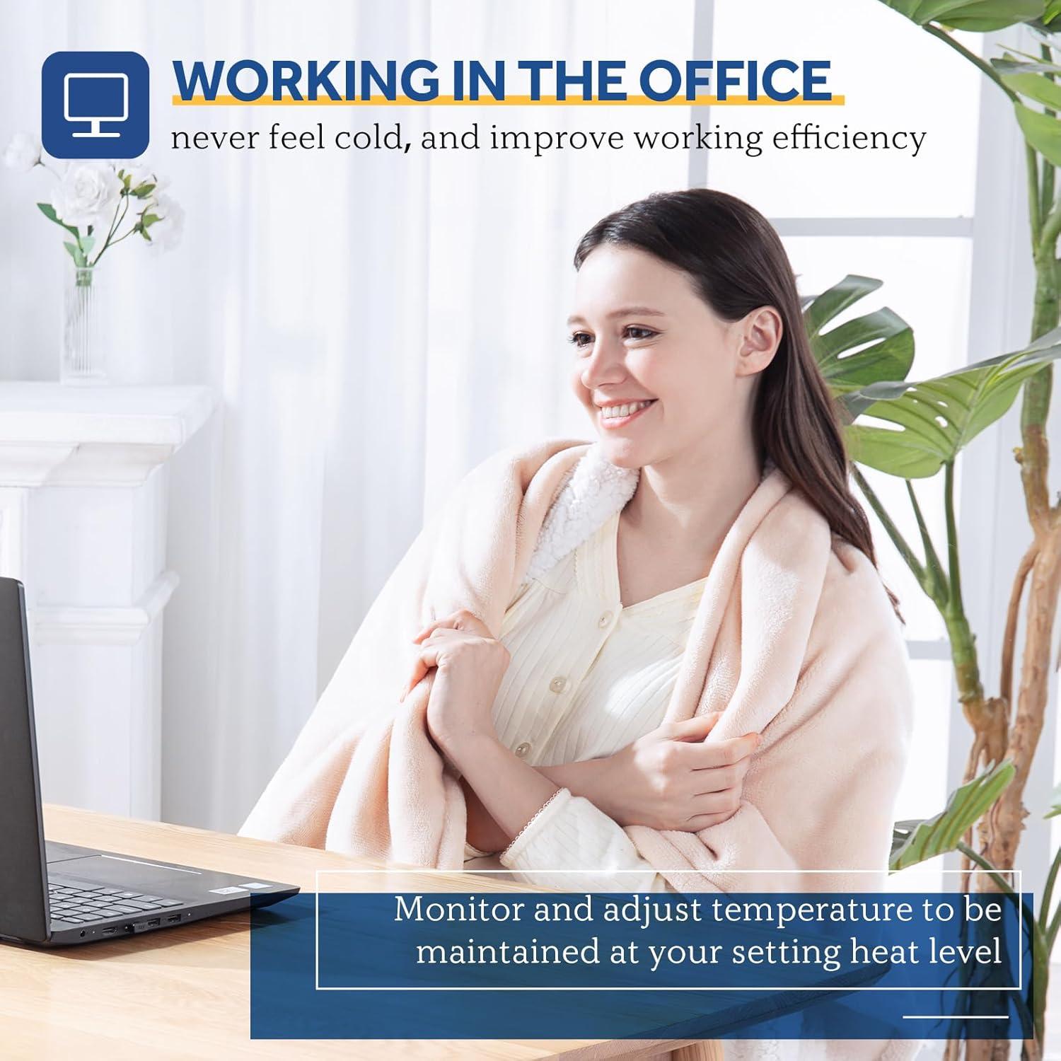 Manta Eléctrica Sealy con Bolsillo para Pies 127x157 cm Beige