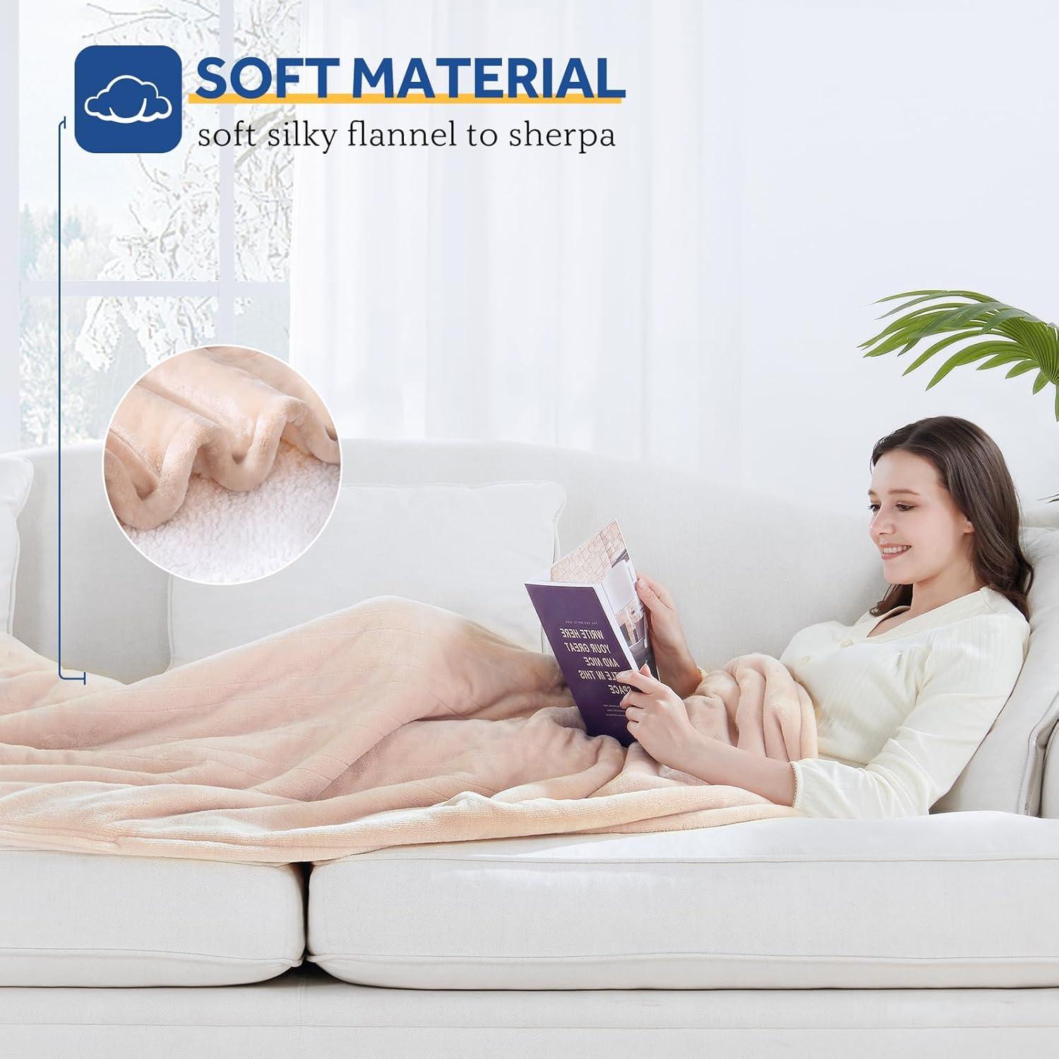 Manta Eléctrica Sealy con Bolsillo para Pies 127x157 cm Beige