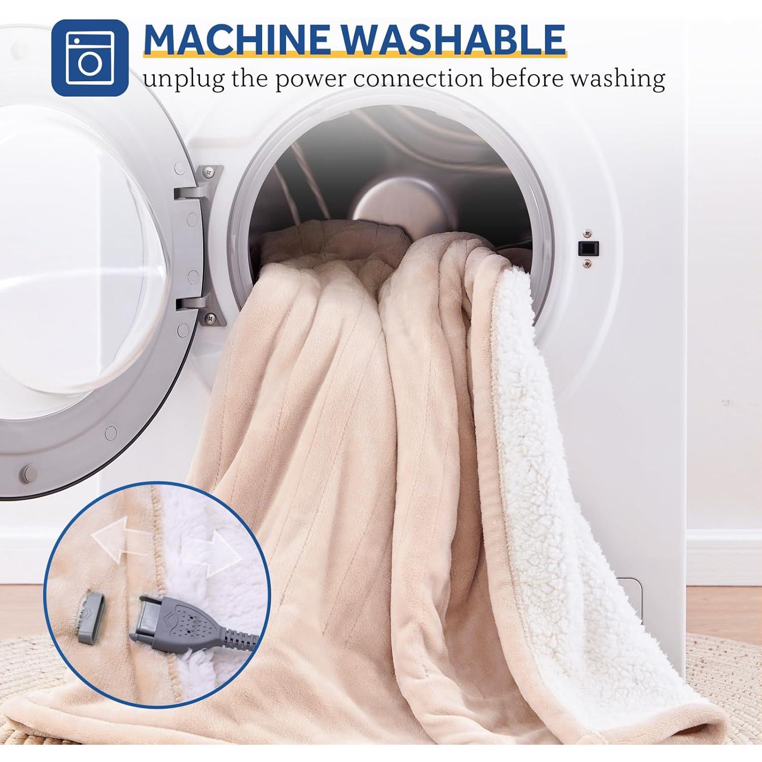 Manta Eléctrica Sealy con Bolsillo para Pies 127x157 cm Beige