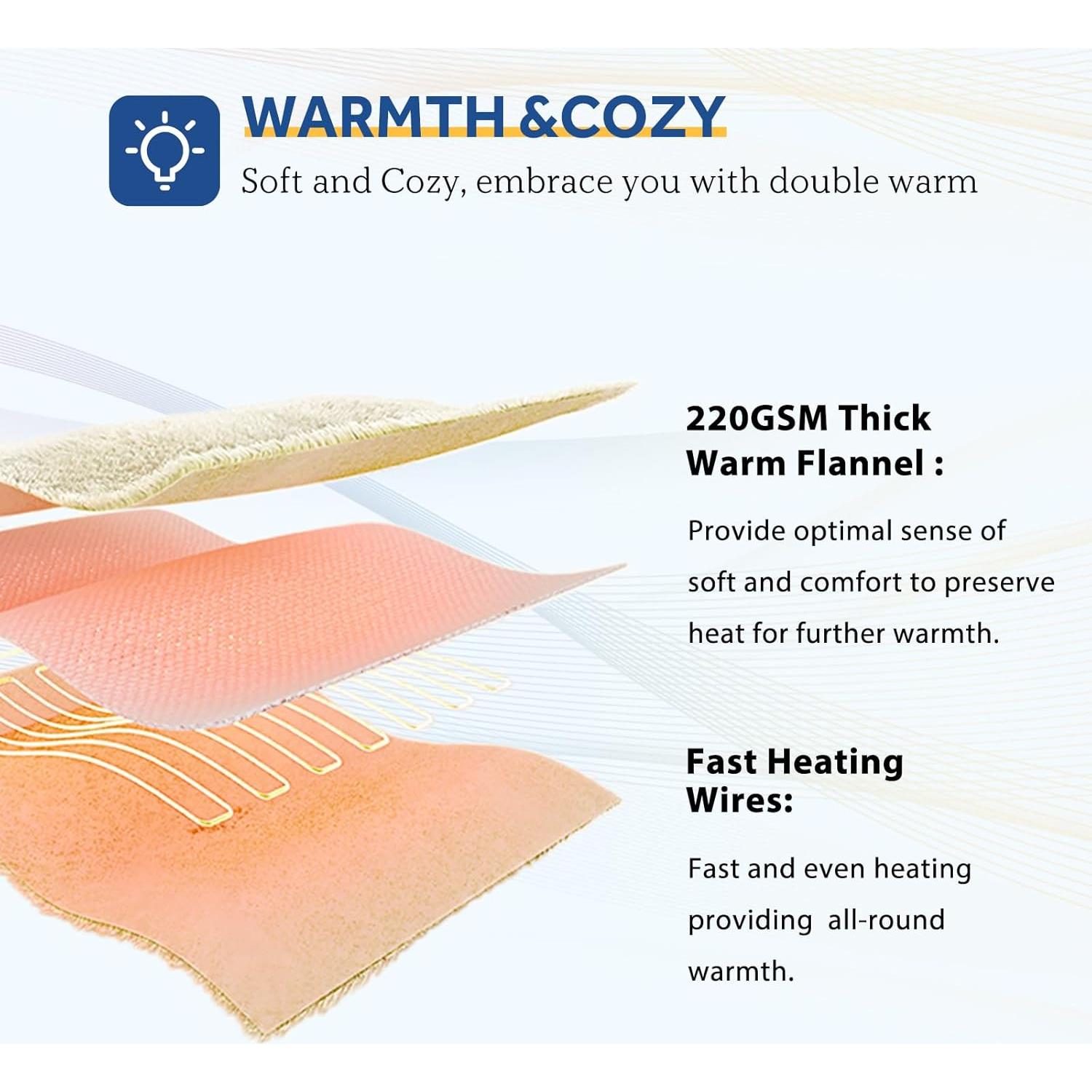 Manta Eléctrica Sealy con Bolsillo para Pies 127x157 cm Beige