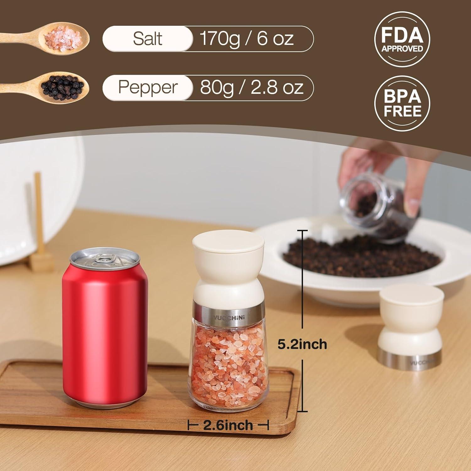 Juego de Molinillos de Sal y Pimienta Vucchini Beige 170g