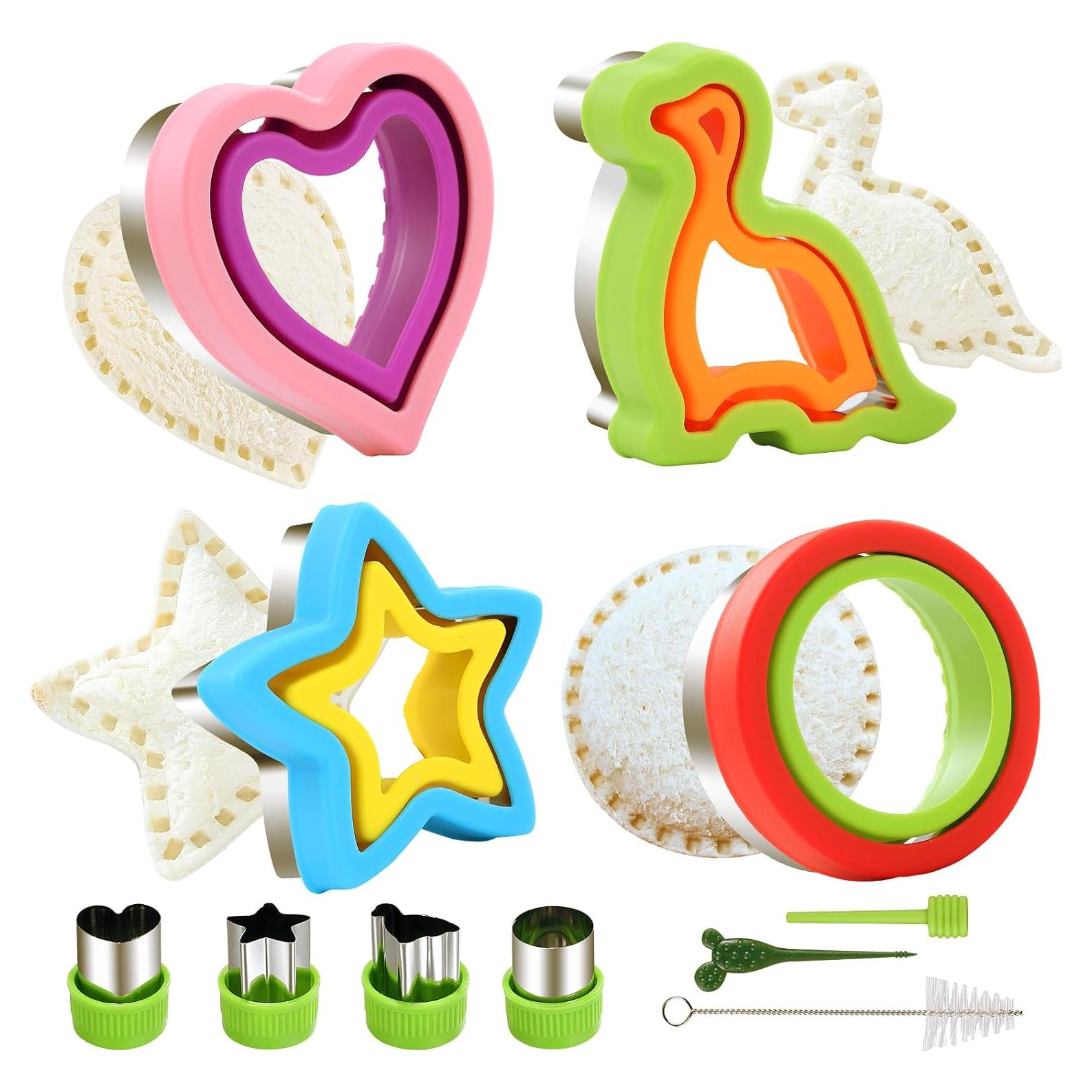 NEW LIVE 4 Pcs Sandwich Cutters for Kids Uncrustables Sandwich Maker Bread Decruster Pancake Maker 4 Pcs Small Cookie Cutters