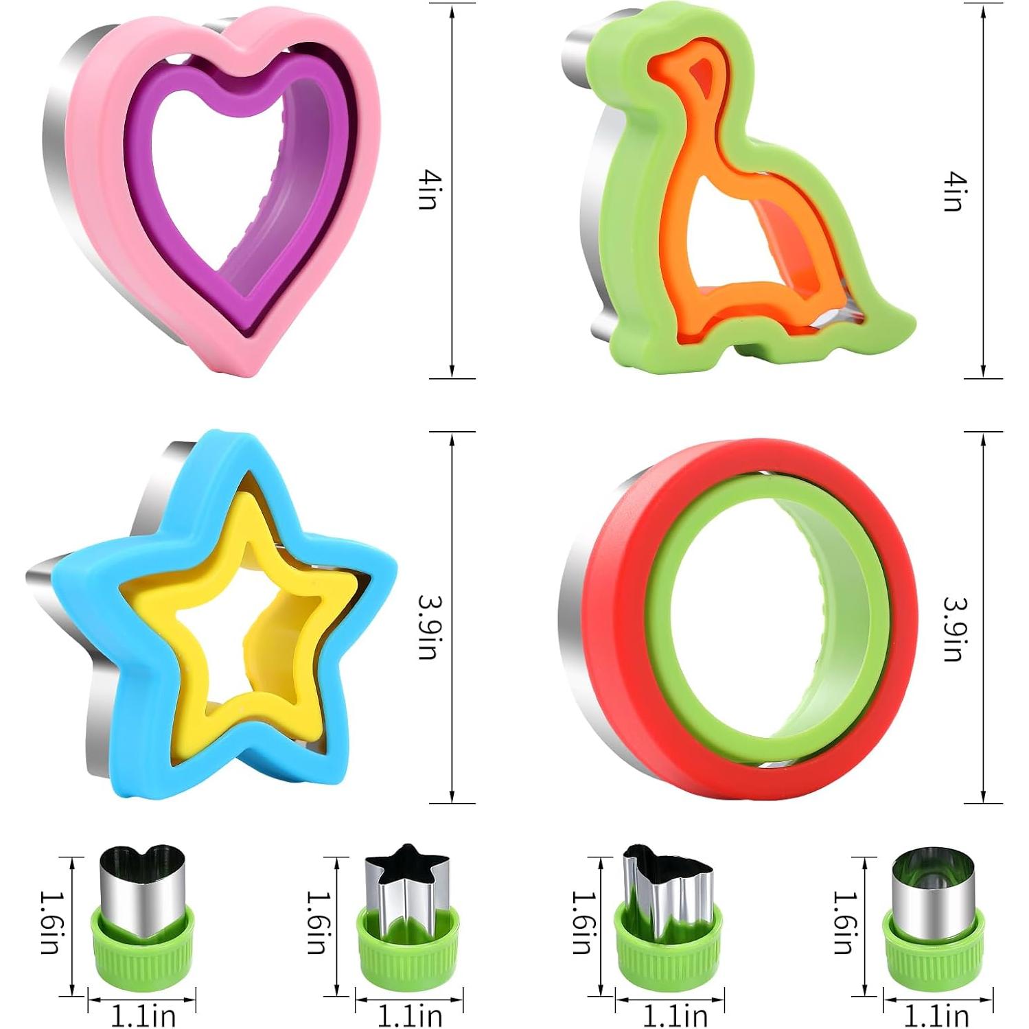 NEW LIVE 4 Pcs Sandwich Cutters for Kids Uncrustables Sandwich Maker Bread Decruster Pancake Maker 4 Pcs Small Cookie Cutters