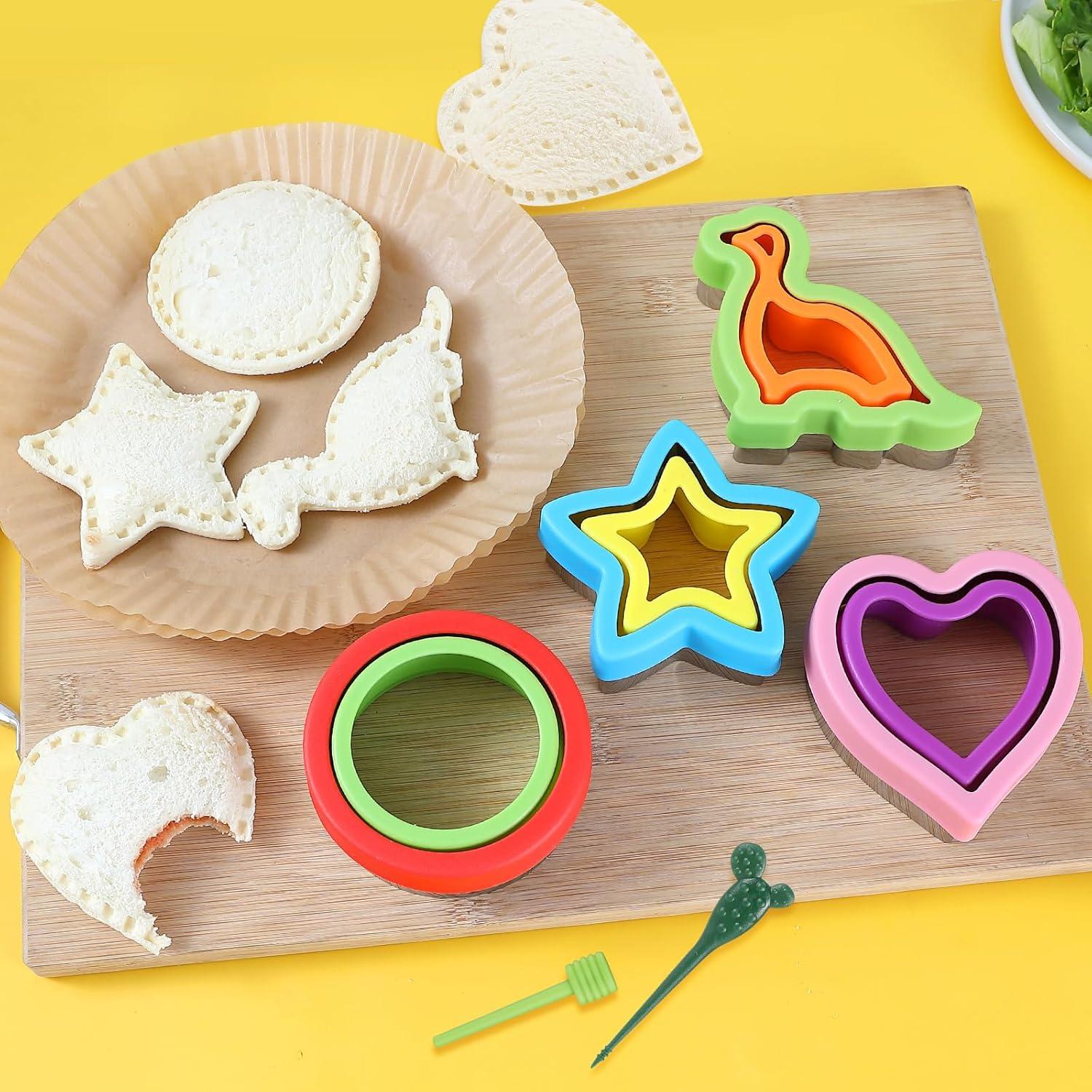 NEW LIVE 4 Pcs Sandwich Cutters for Kids Uncrustables Sandwich Maker Bread Decruster Pancake Maker 4 Pcs Small Cookie Cutters