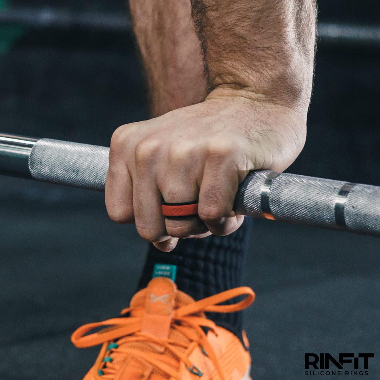 Anillo de Silicona Rinfit para Hombres 9mm Negro y Rojo