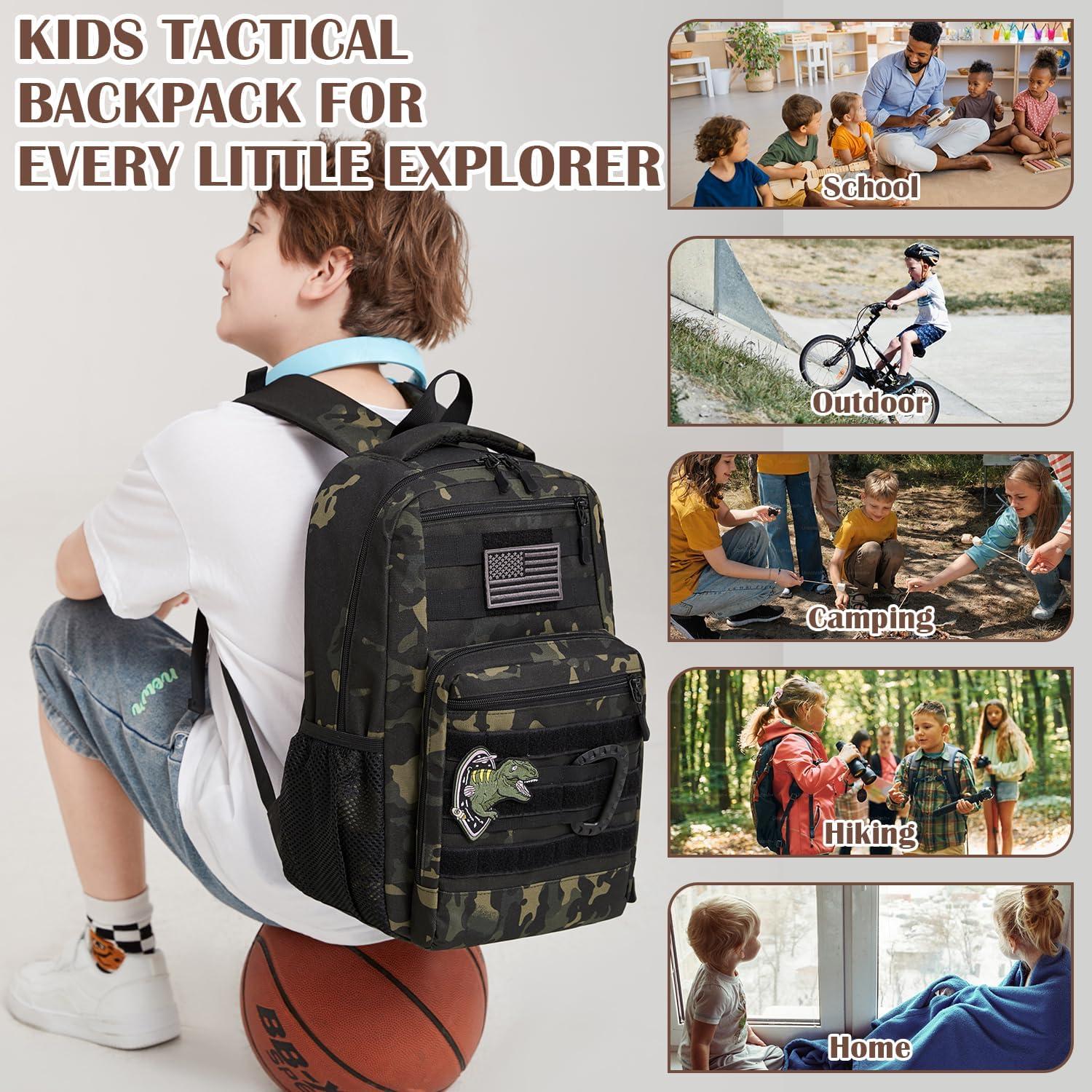 Mochila Táctica SunForMorning Niños 20L Camuflaje Negro