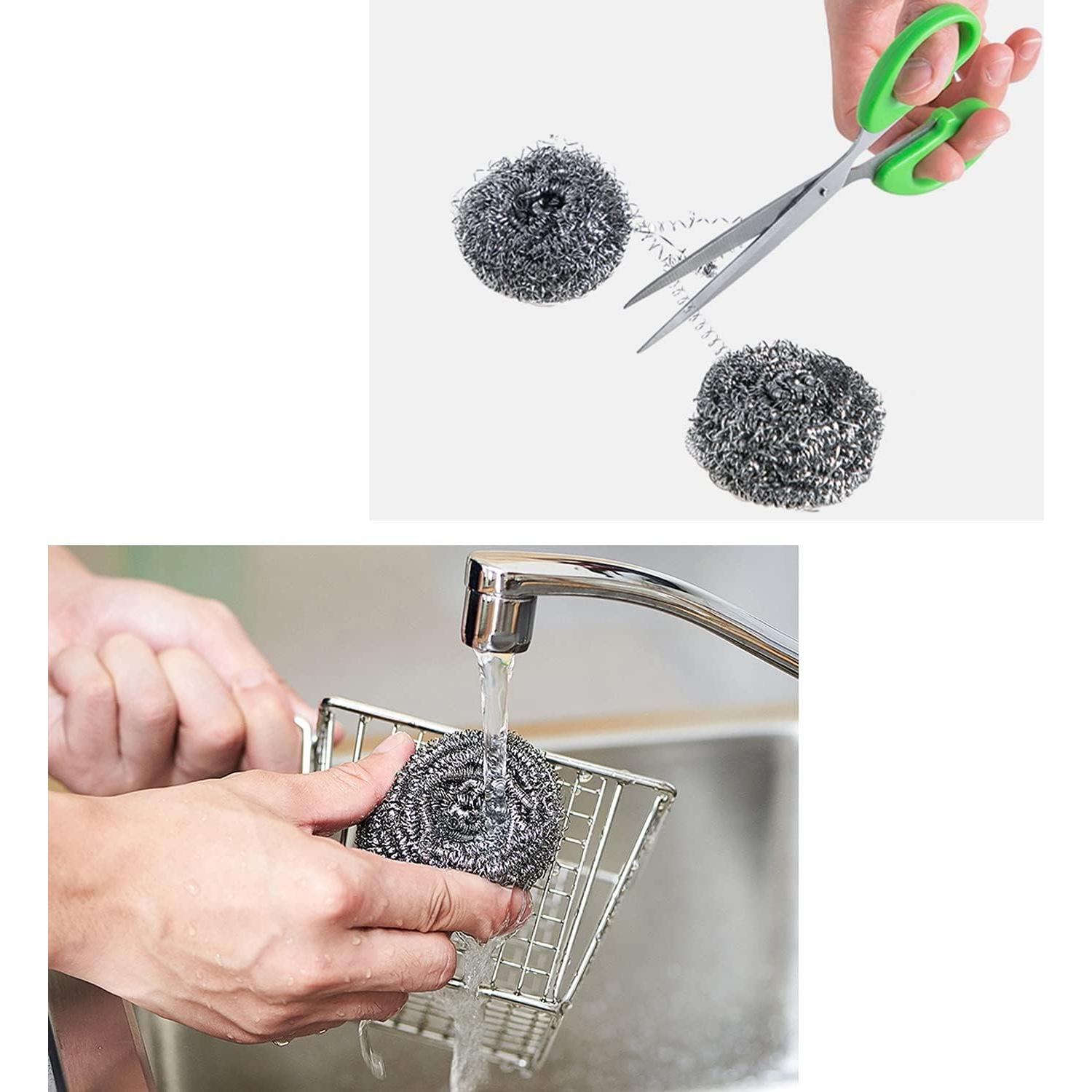 Estropajos de Acero Inoxidable XXJXING - Paquete de 48 Piezas