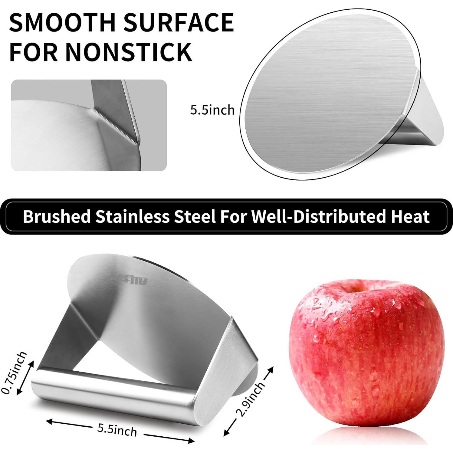 Prensa de Hamburguesa ALLTOP de Acero Inoxidable 14 cm