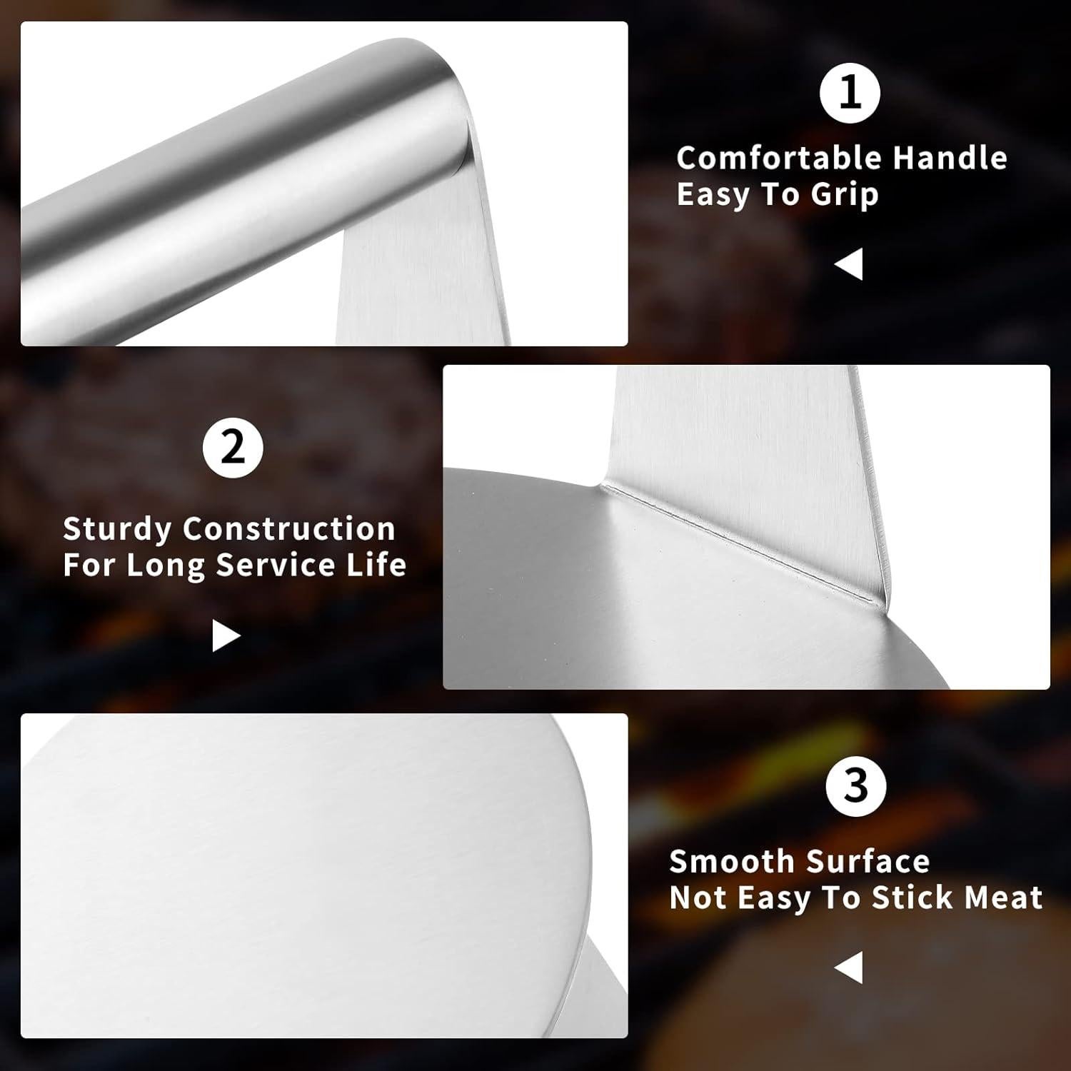 Prensa de Hamburguesa ALLTOP de Acero Inoxidable 14 cm