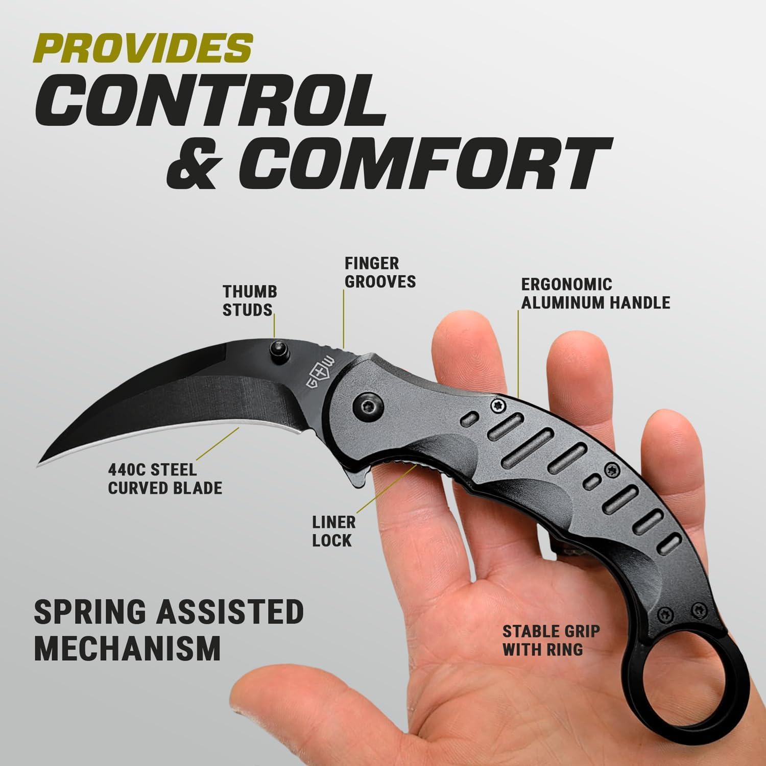 Cuchillo Karambit GOOD WORKER Plegable 7,37 cm Táctico
