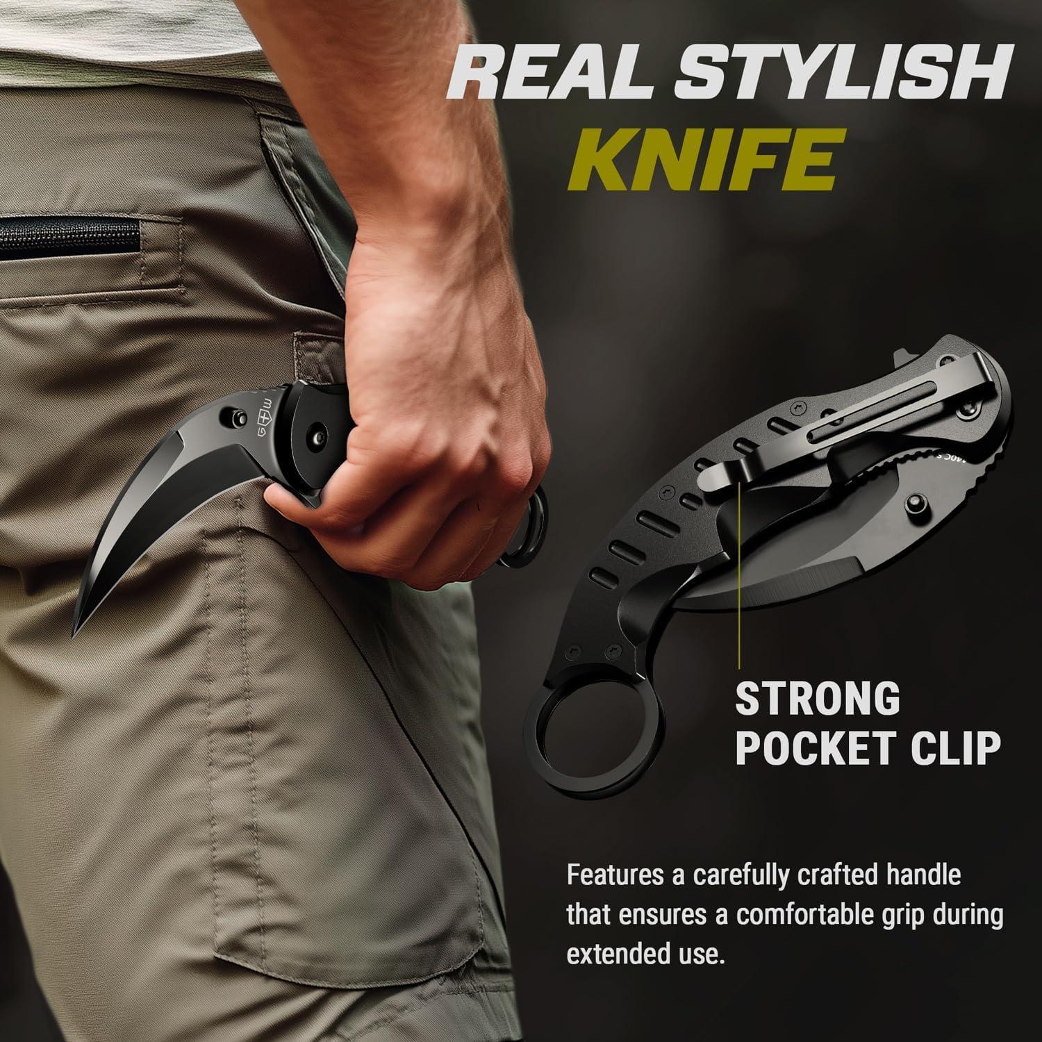 Cuchillo Karambit GOOD WORKER Plegable 7,37 cm Táctico