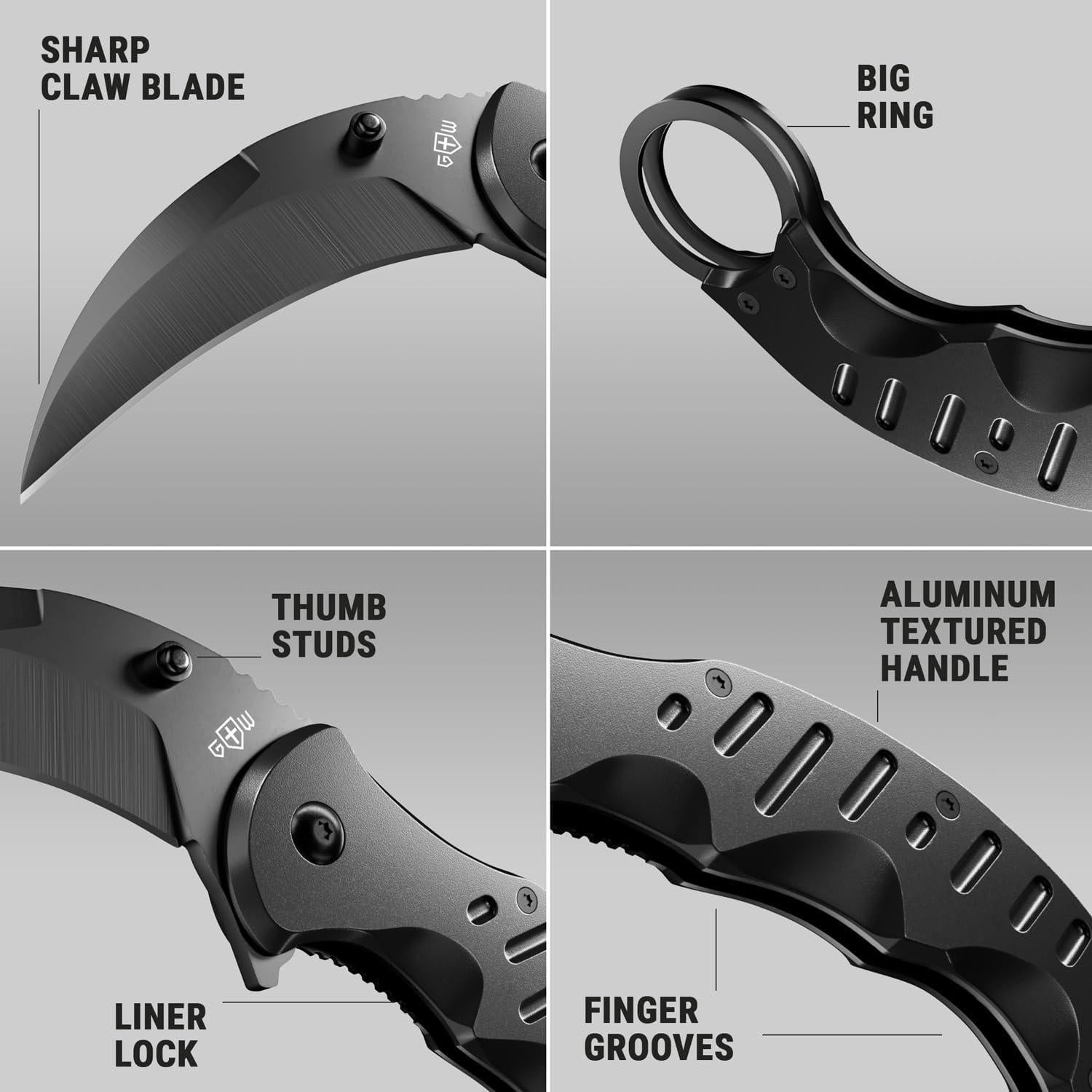 Cuchillo Karambit GOOD WORKER Plegable 7,37 cm Táctico