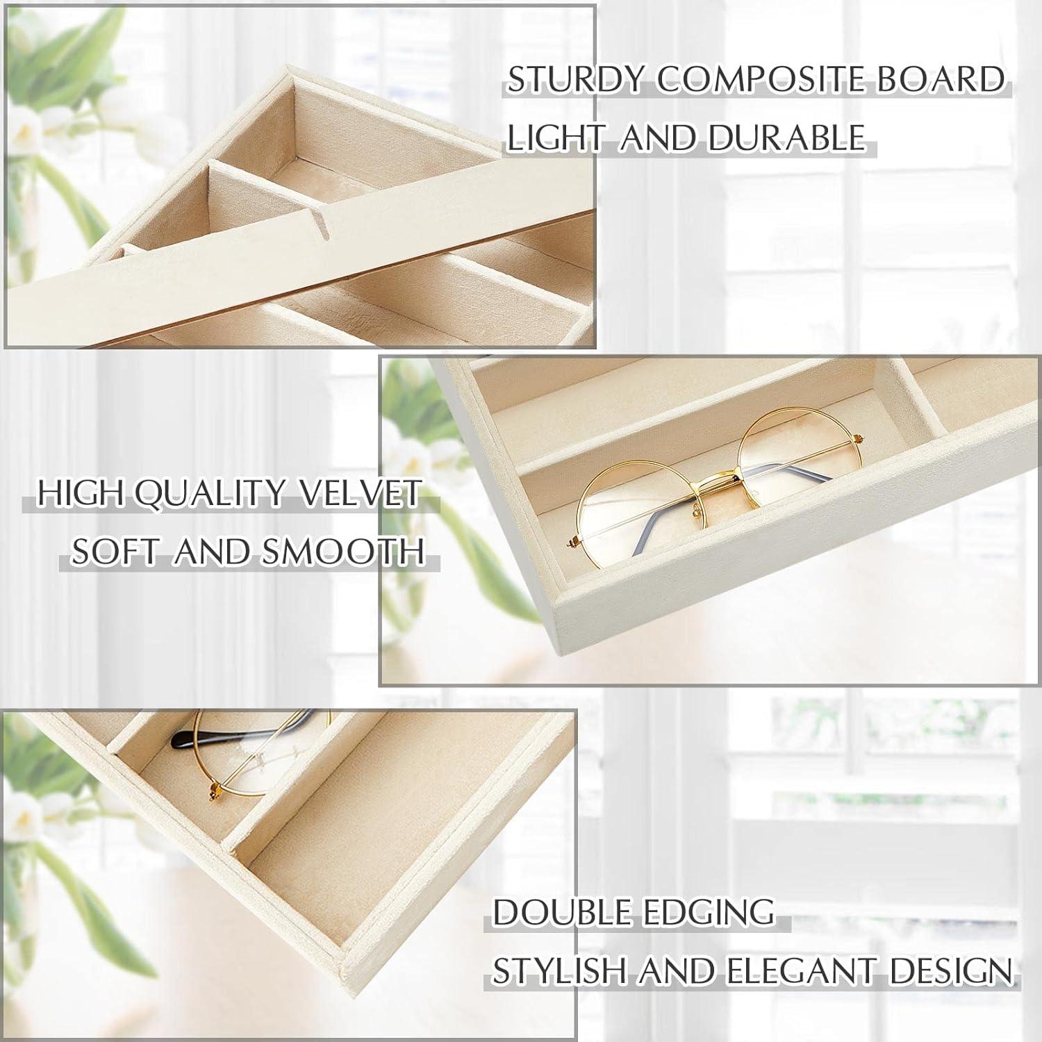 Organizador de Joyería Amylove 4 Pcs Beige 8 Rejillas