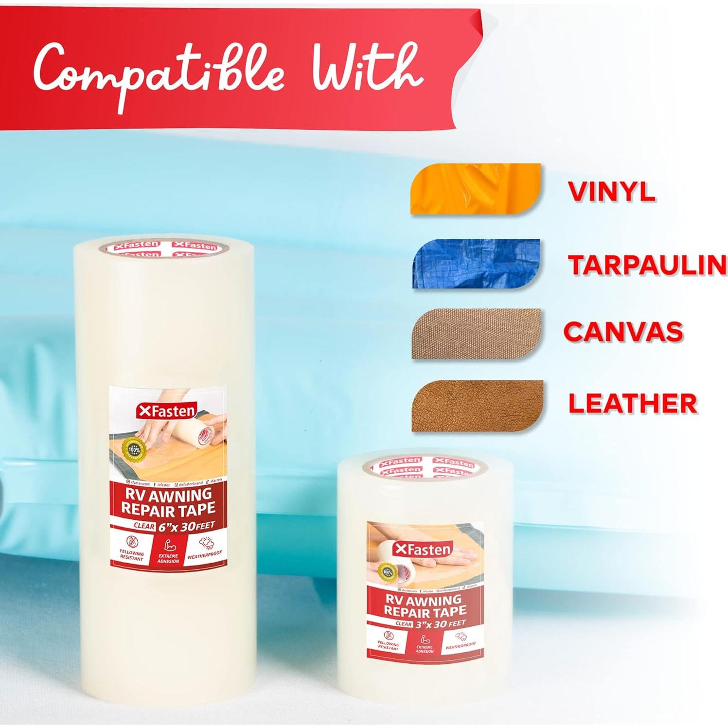 Cinta de Reparación Impermeable XFasten 7.62cm x 9.14m para Toldos