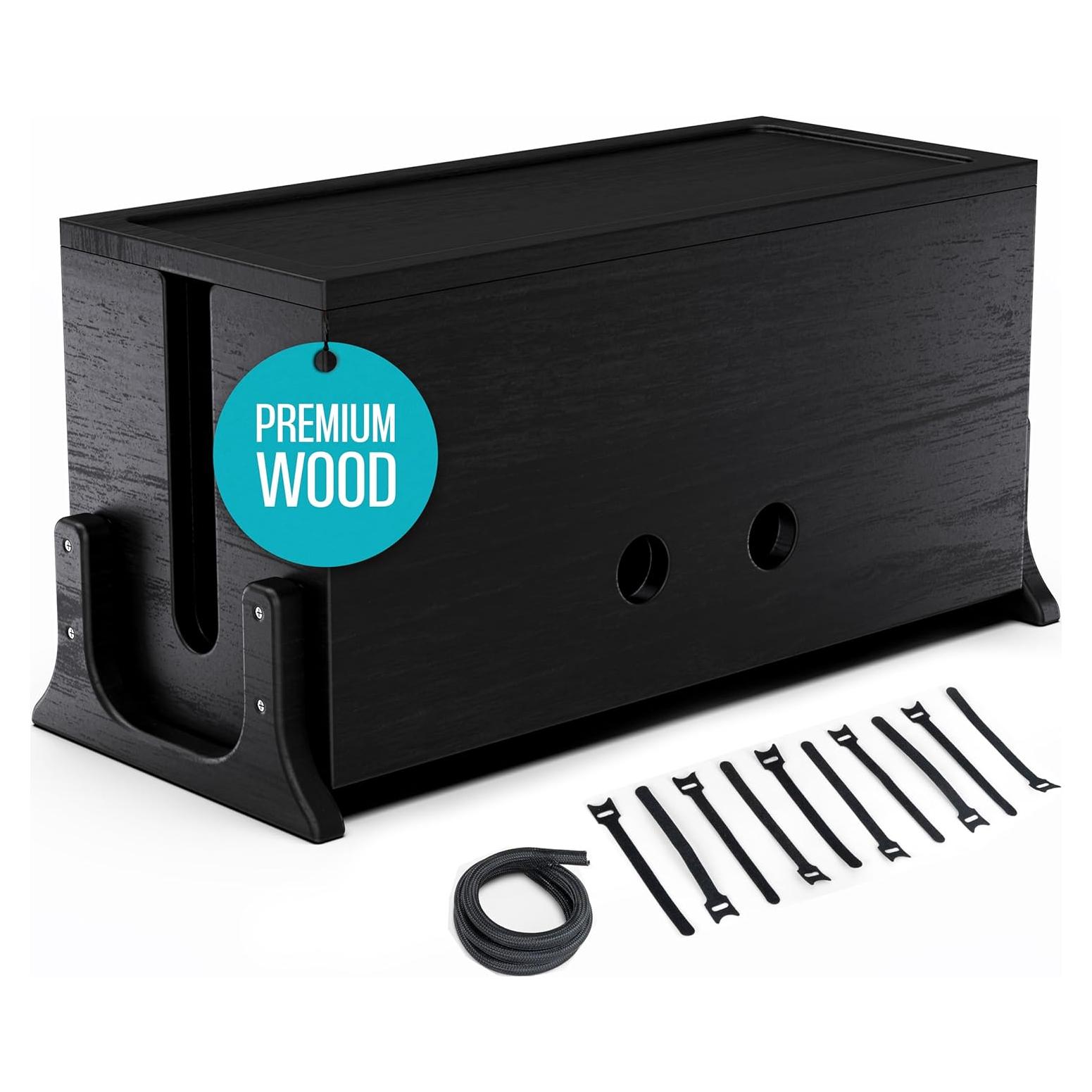 Caja de Gestión de Cables Extra Grande COREMINDED - Madera Acacia