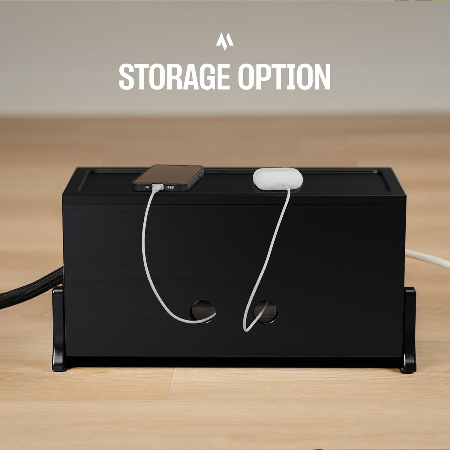 Caja de Gestión de Cables Extra Grande COREMINDED - Madera Acacia