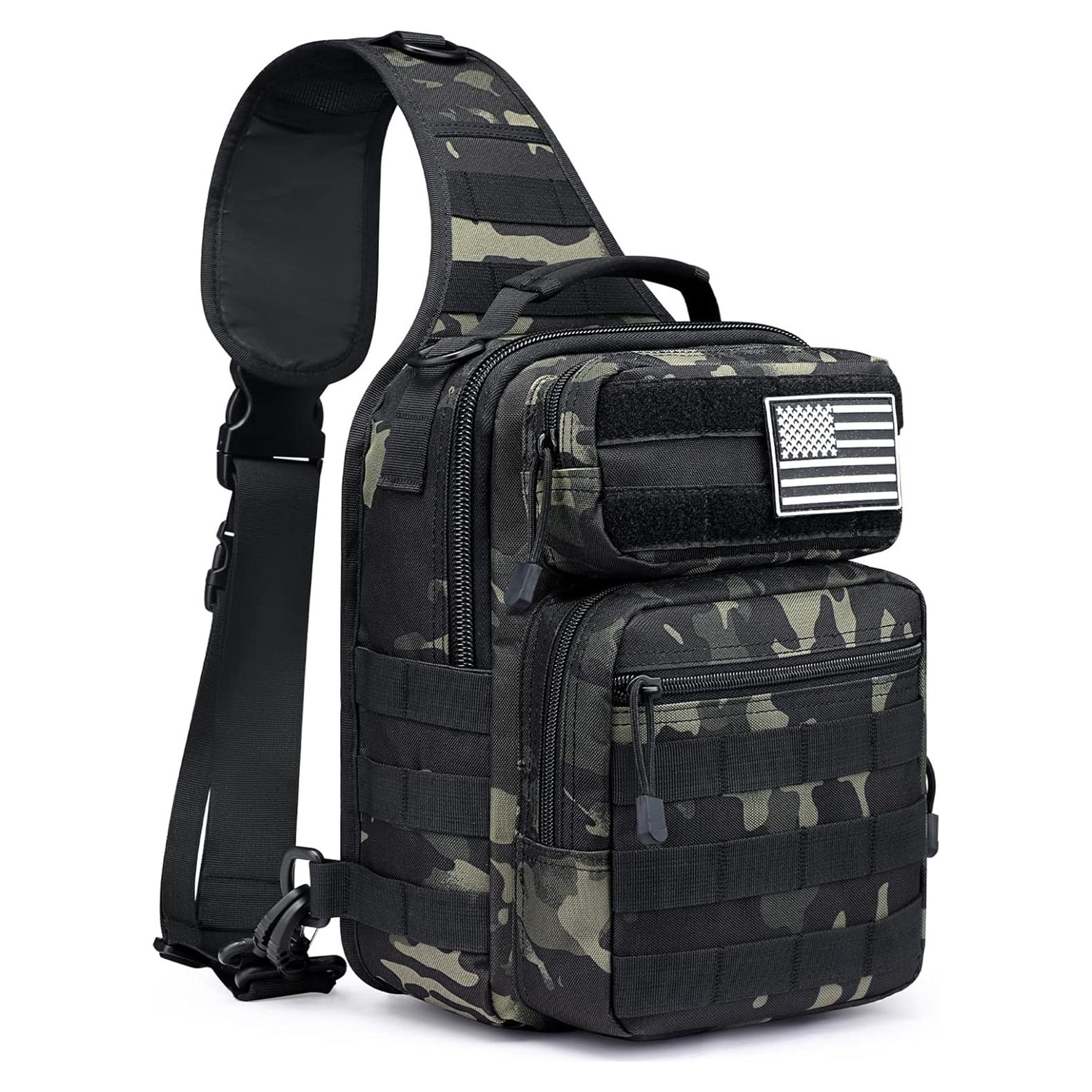 Mochila Sling Táctica G4Free EDC Pequeña Negra 31x22x15 cm