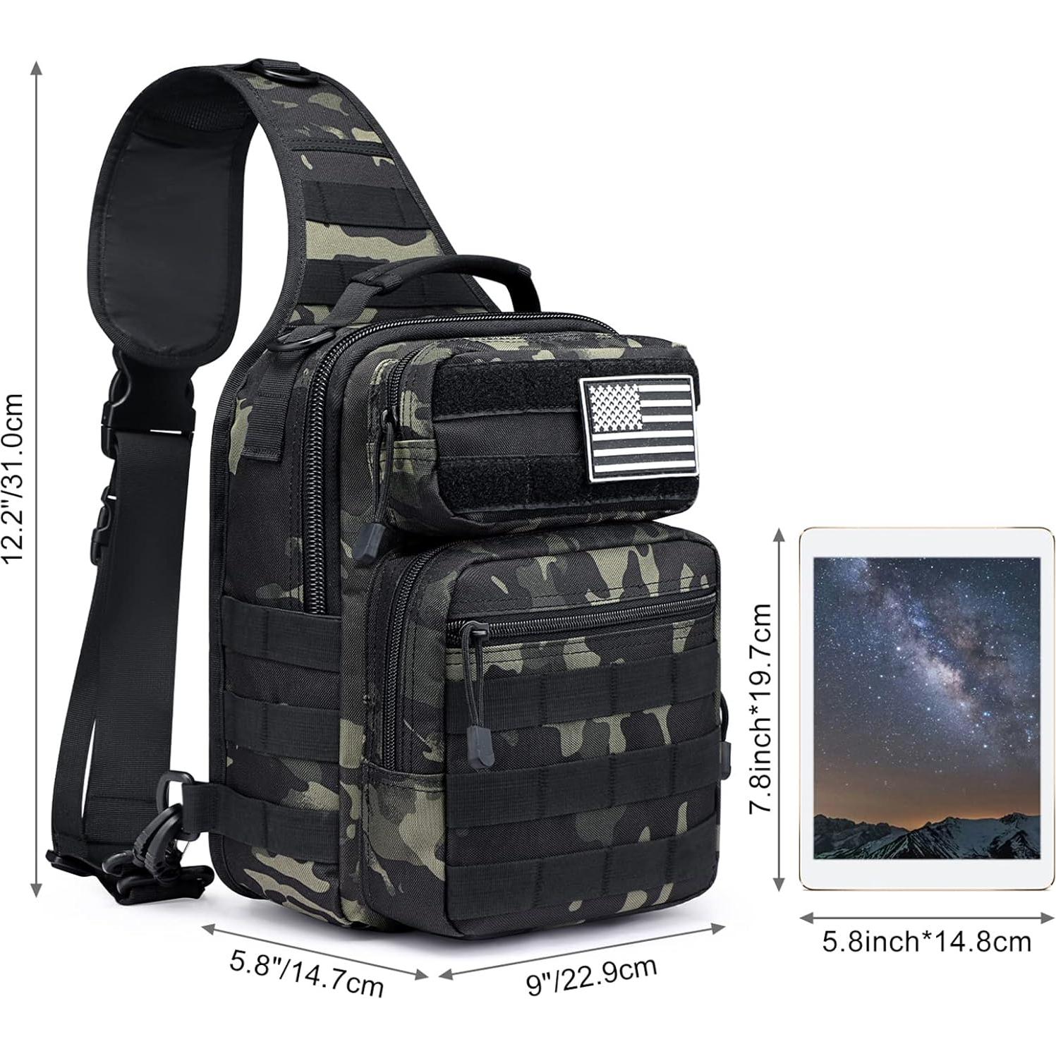 Mochila Sling Táctica G4Free EDC Pequeña Negra 31x22x15 cm