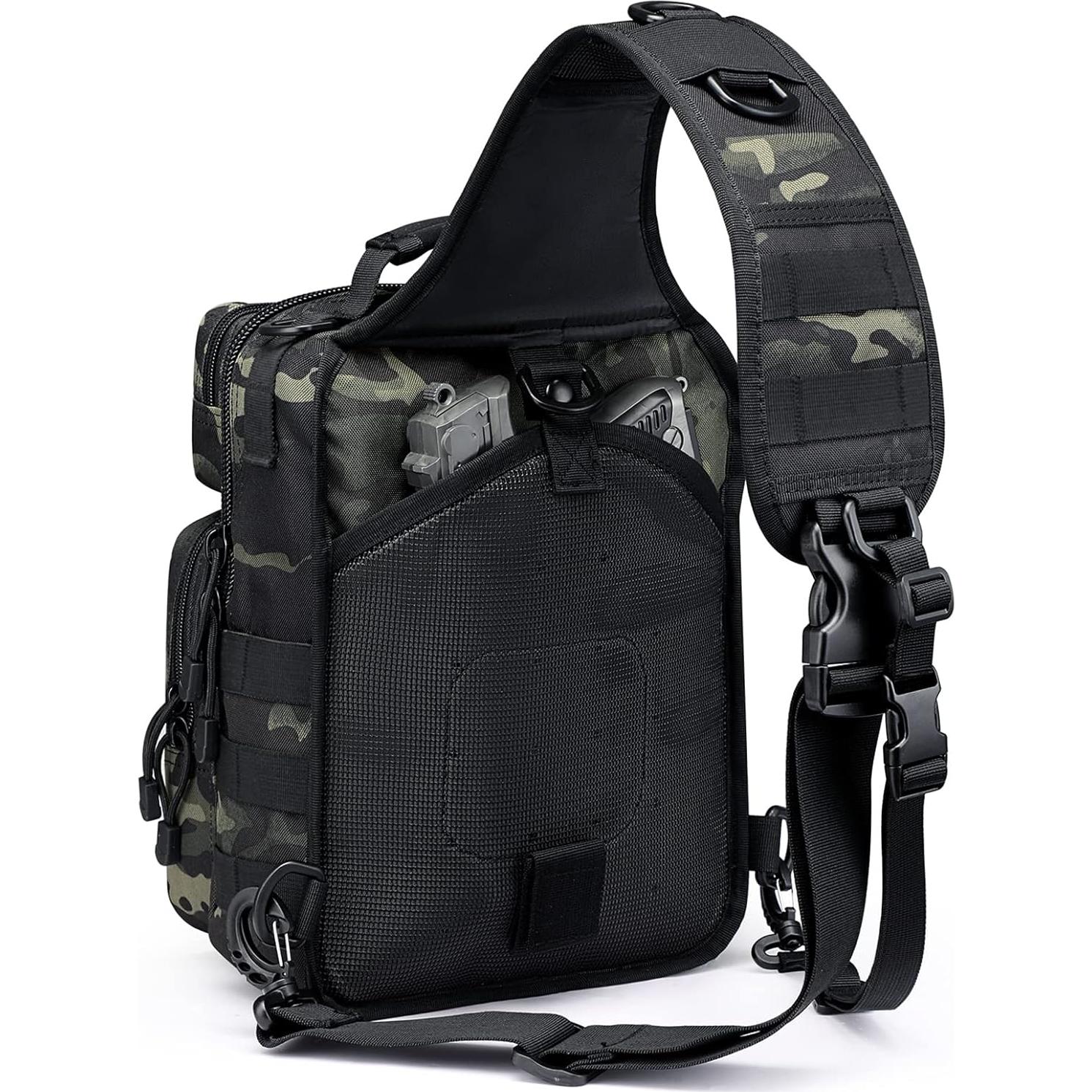 Mochila Sling Táctica G4Free EDC Pequeña Negra 31x22x15 cm
