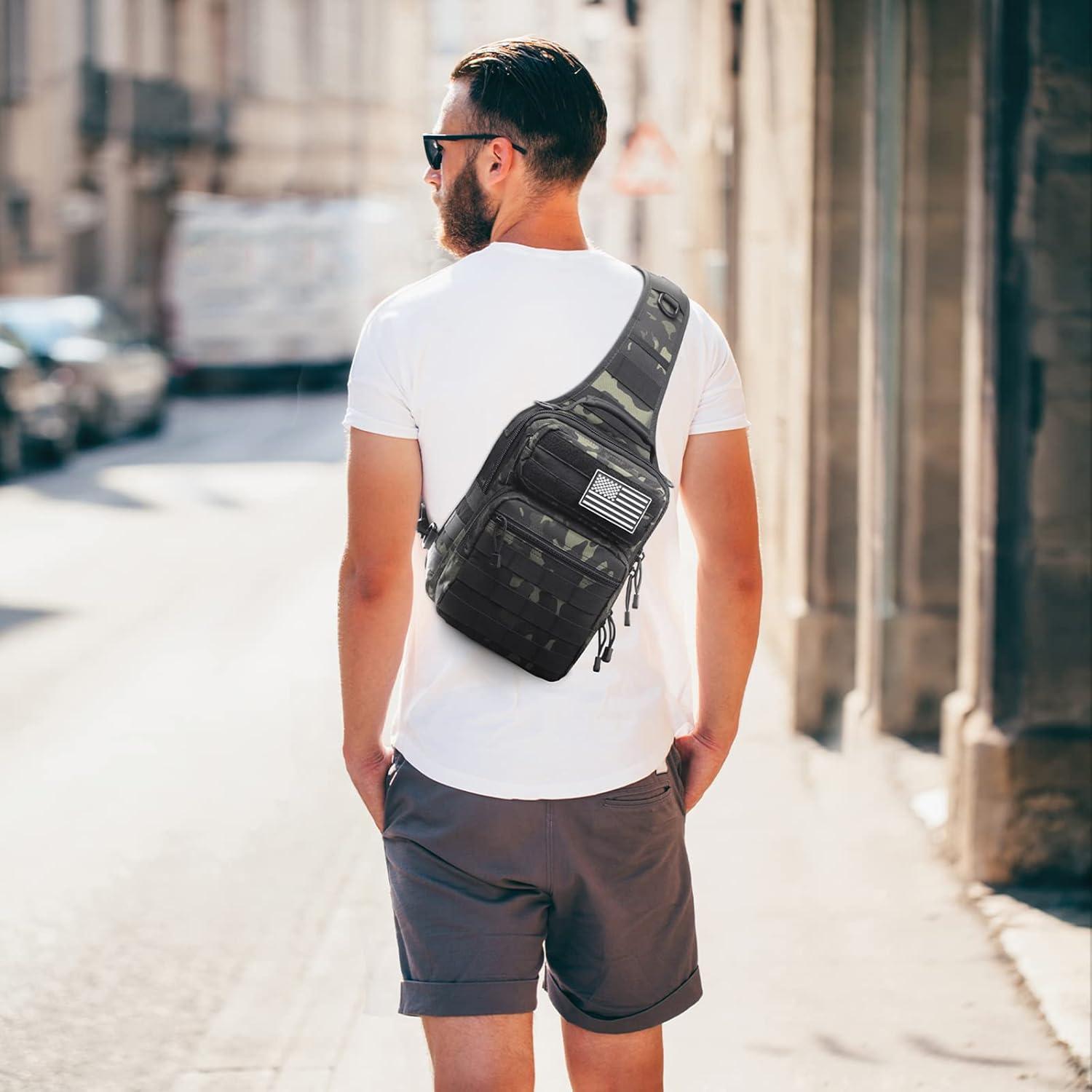 Mochila Sling Táctica G4Free EDC Pequeña Negra 31x22x15 cm