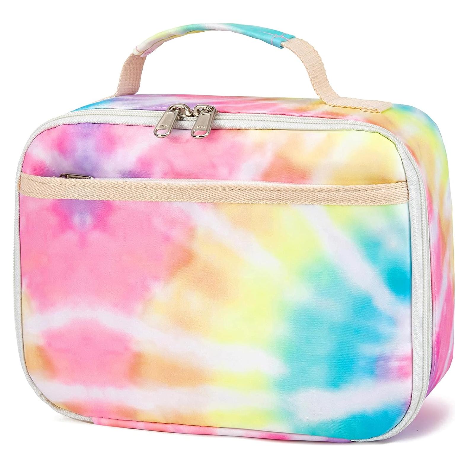 Kids Lunch Box Boys Girls Insulated Lunch Cooler Bag Reusable Lunch Tote Kit for School Travel (094 Tie Dye)