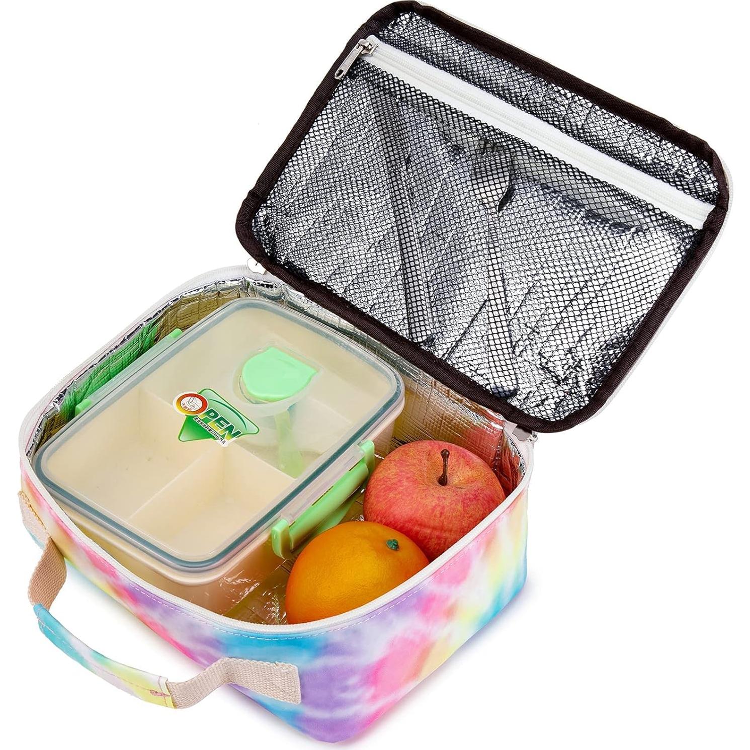 Kids Lunch Box Boys Girls Insulated Lunch Cooler Bag Reusable Lunch Tote Kit for School Travel (094 Tie Dye)