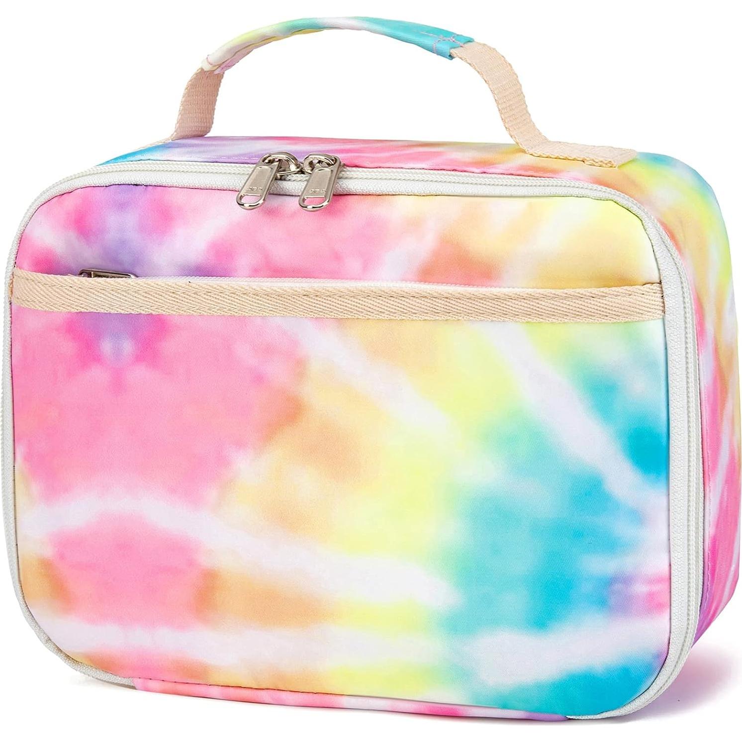 Kids Lunch Box Boys Girls Insulated Lunch Cooler Bag Reusable Lunch Tote Kit for School Travel (094 Tie Dye)
