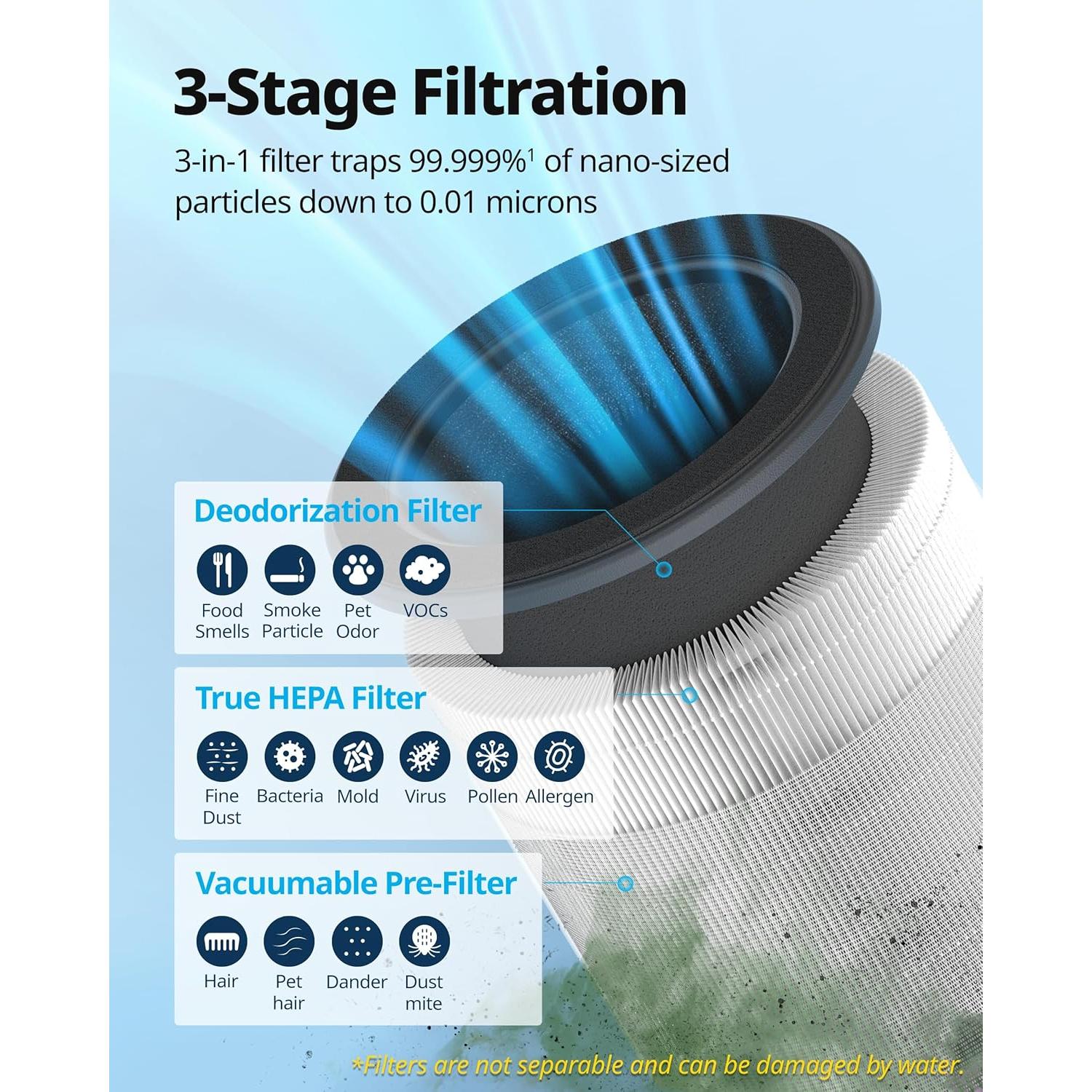 Purificador de aire Coway Airmega 100 HEPA 75 m² Negro