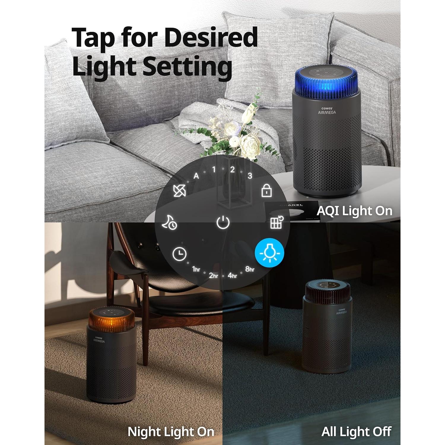 Purificador de aire Coway Airmega 100 HEPA 75 m² Negro